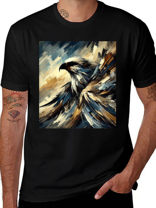 Abstract Eagle Graphic Black T-Shirt