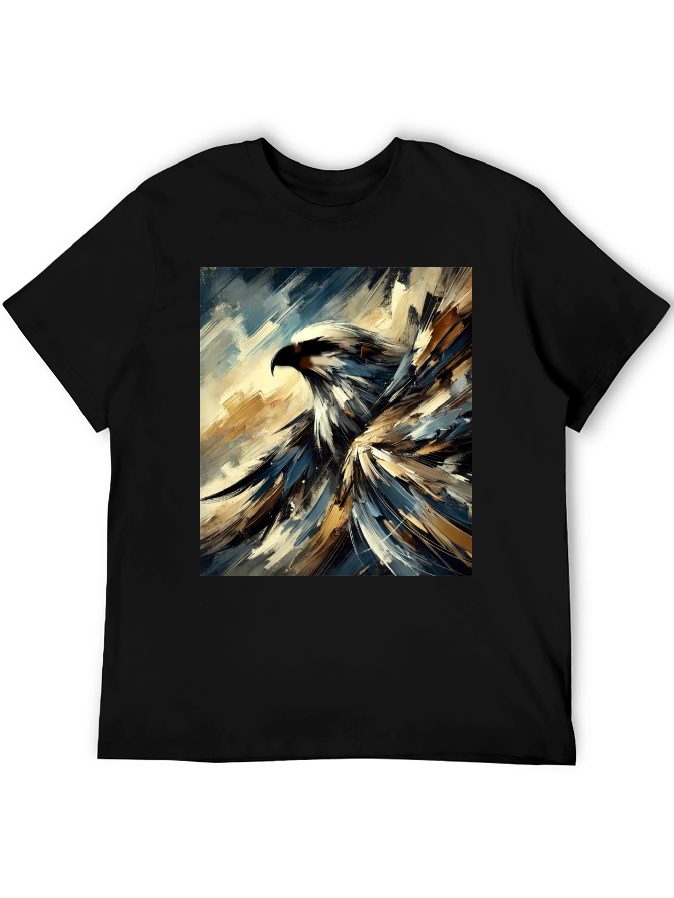 Abstract Eagle Graphic Black T-Shirt