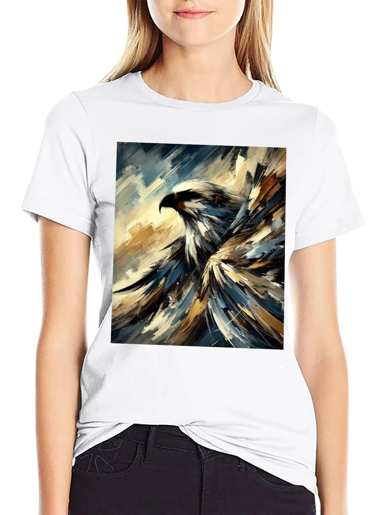 Abstract Eagle Graphic Black T-Shirt