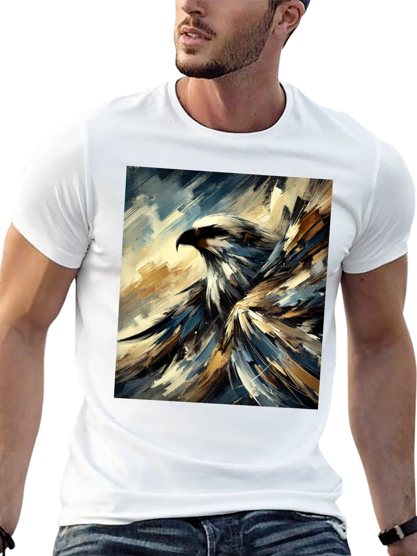 Abstract Eagle Graphic Black T-Shirt