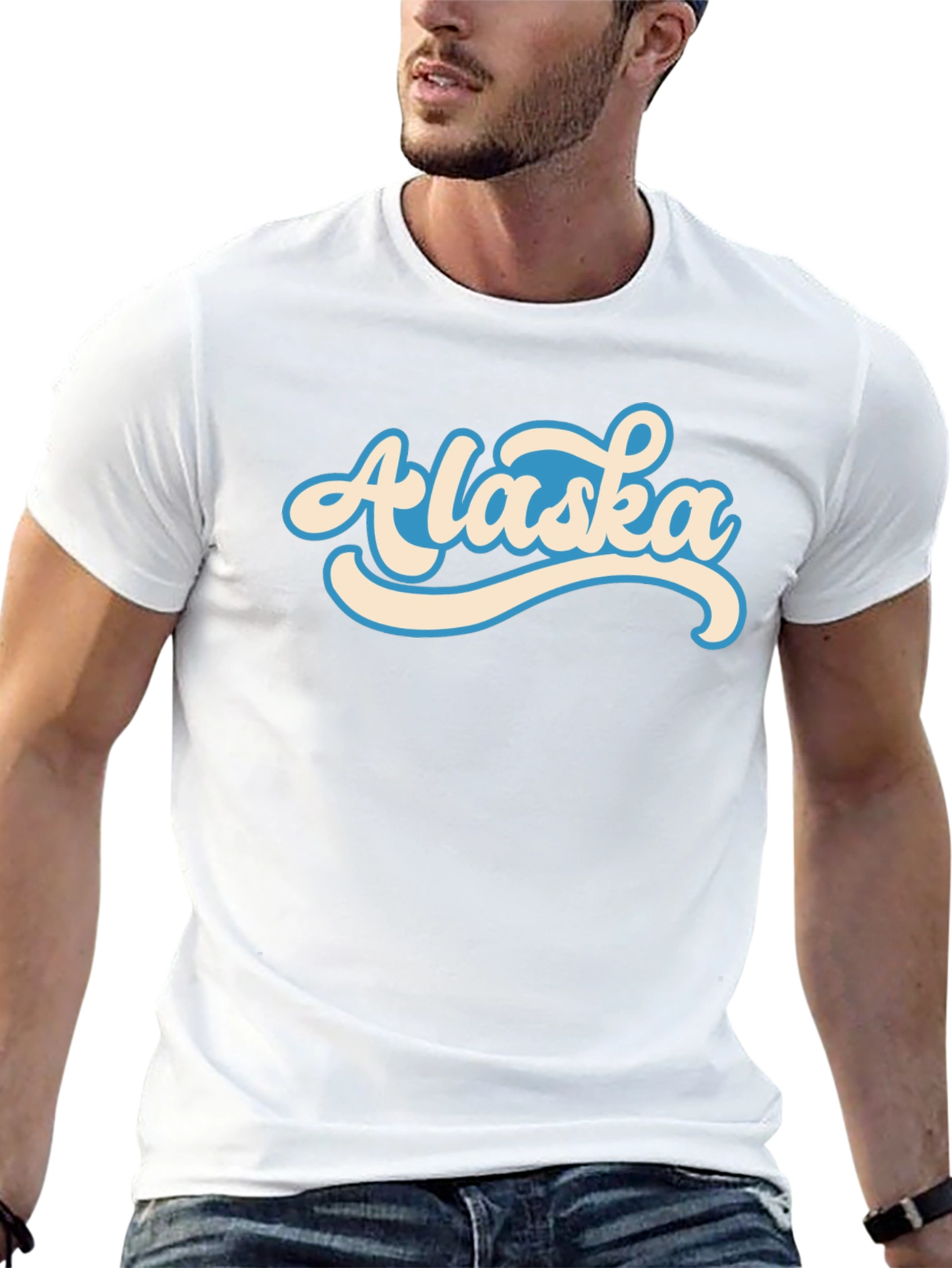 Retro Alaska Graphic T-Shirt - Stylish Crew Neck Tee