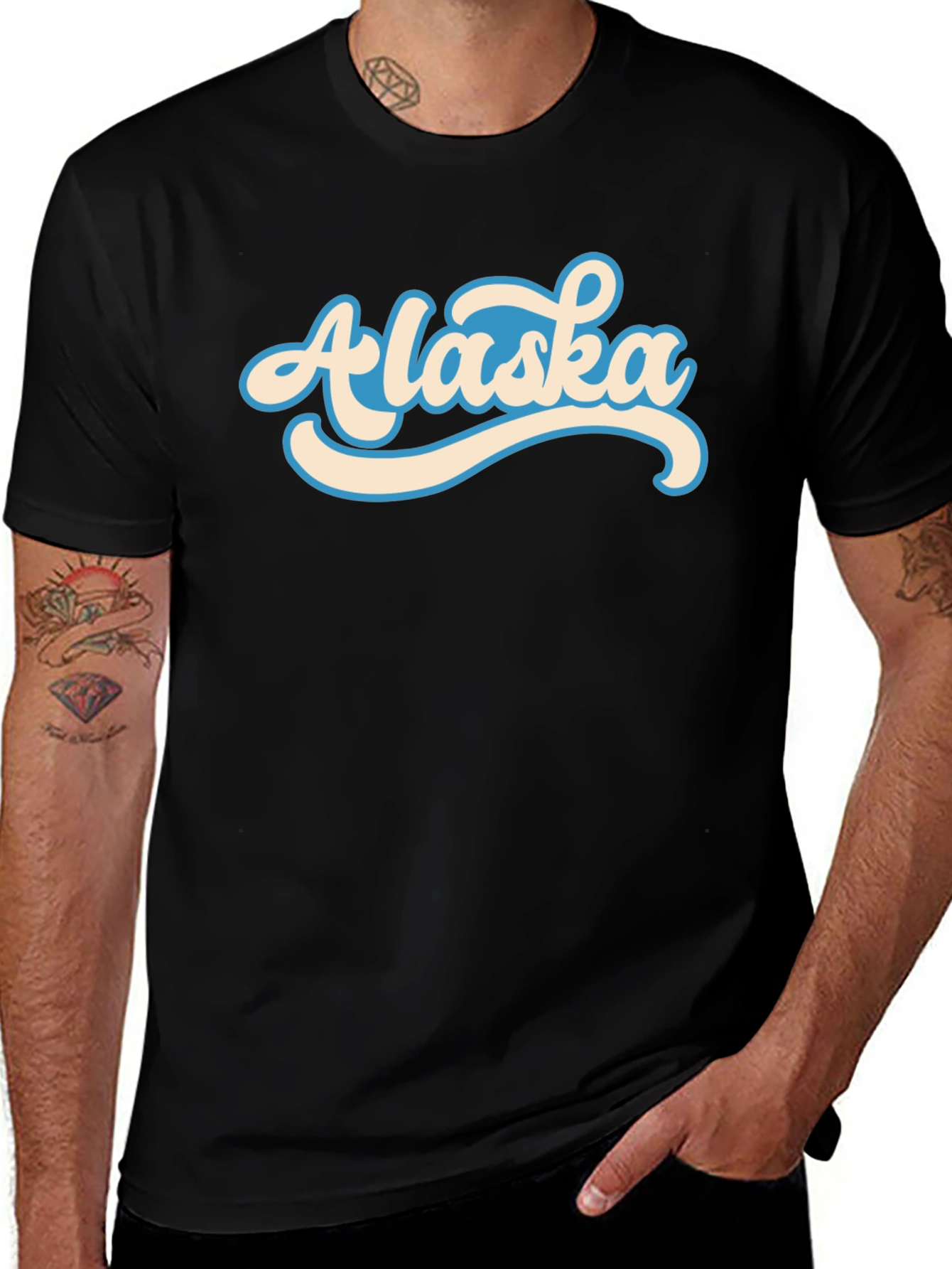 Retro Alaska Graphic T-Shirt - Stylish Crew Neck Tee