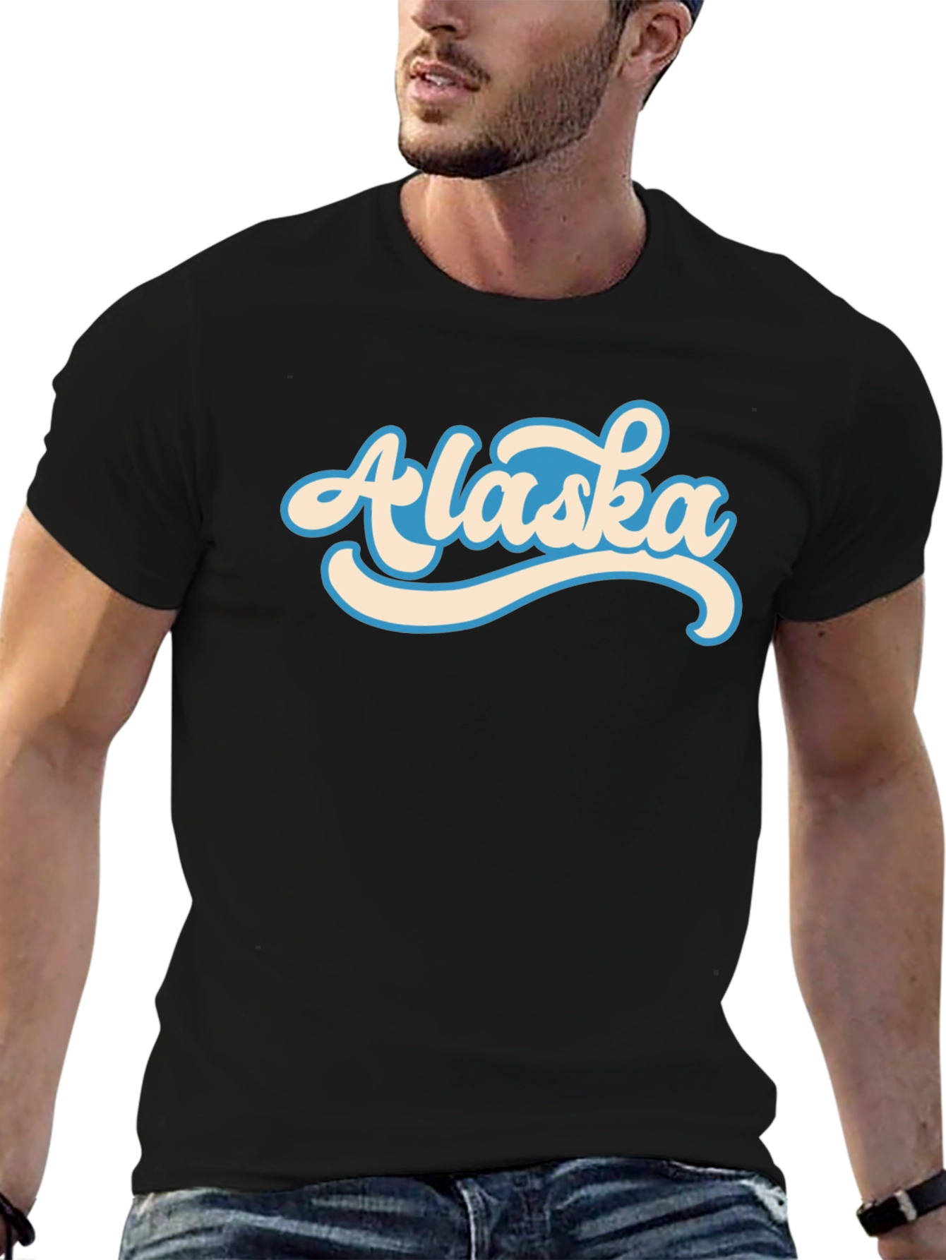 Retro Alaska Graphic T-Shirt - Stylish Crew Neck Tee