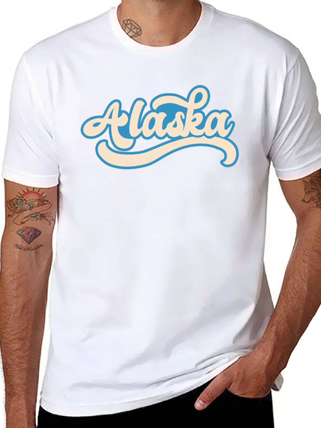 Retro Alaska Graphic T-Shirt - Stylish Crew Neck Tee