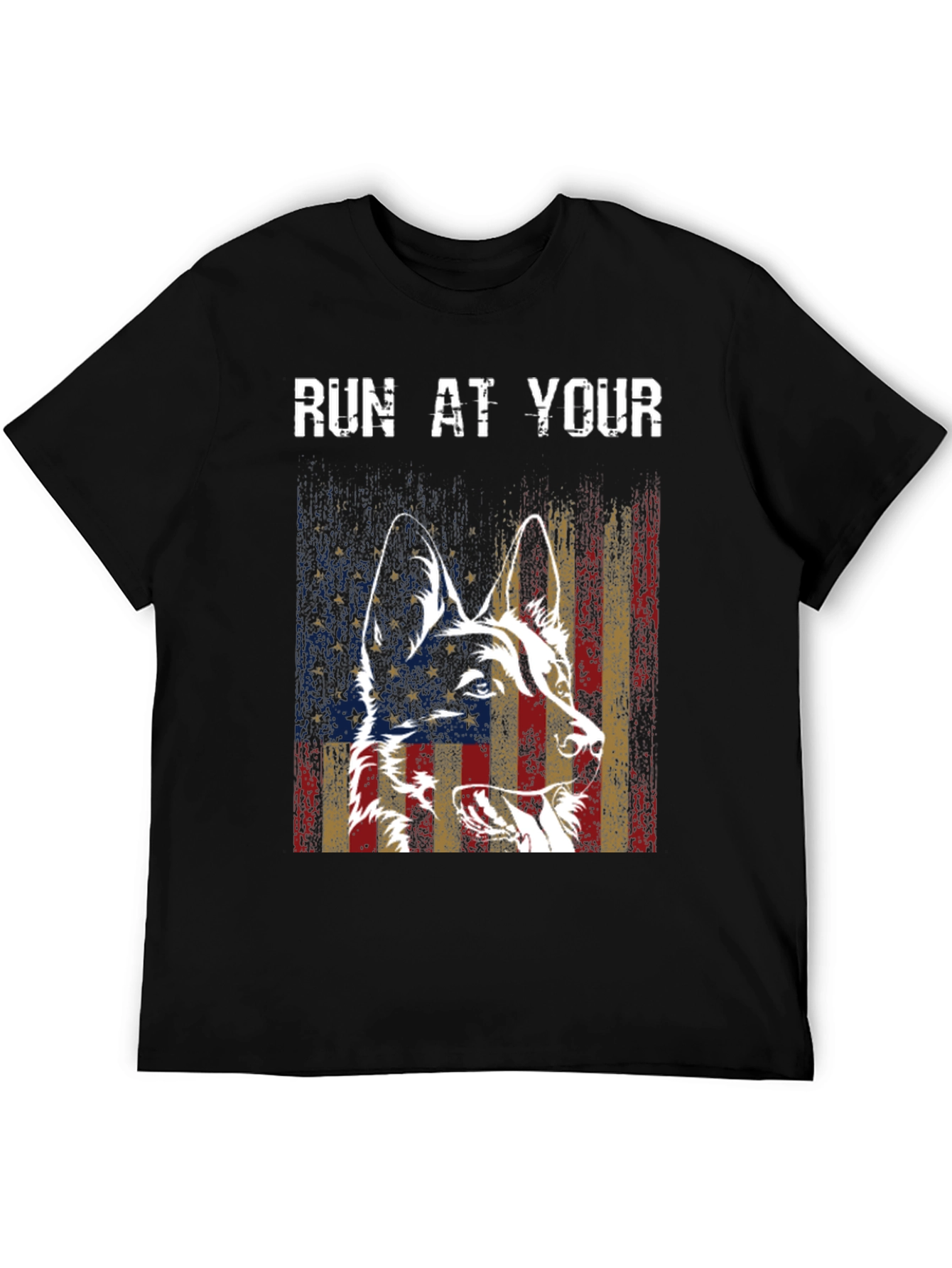 Patriotic Dog Graphic Tee - American Flag Dog T-Shirt