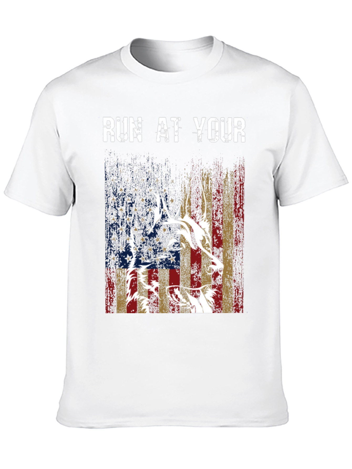 Patriotic Dog Graphic Tee - American Flag Dog T-Shirt