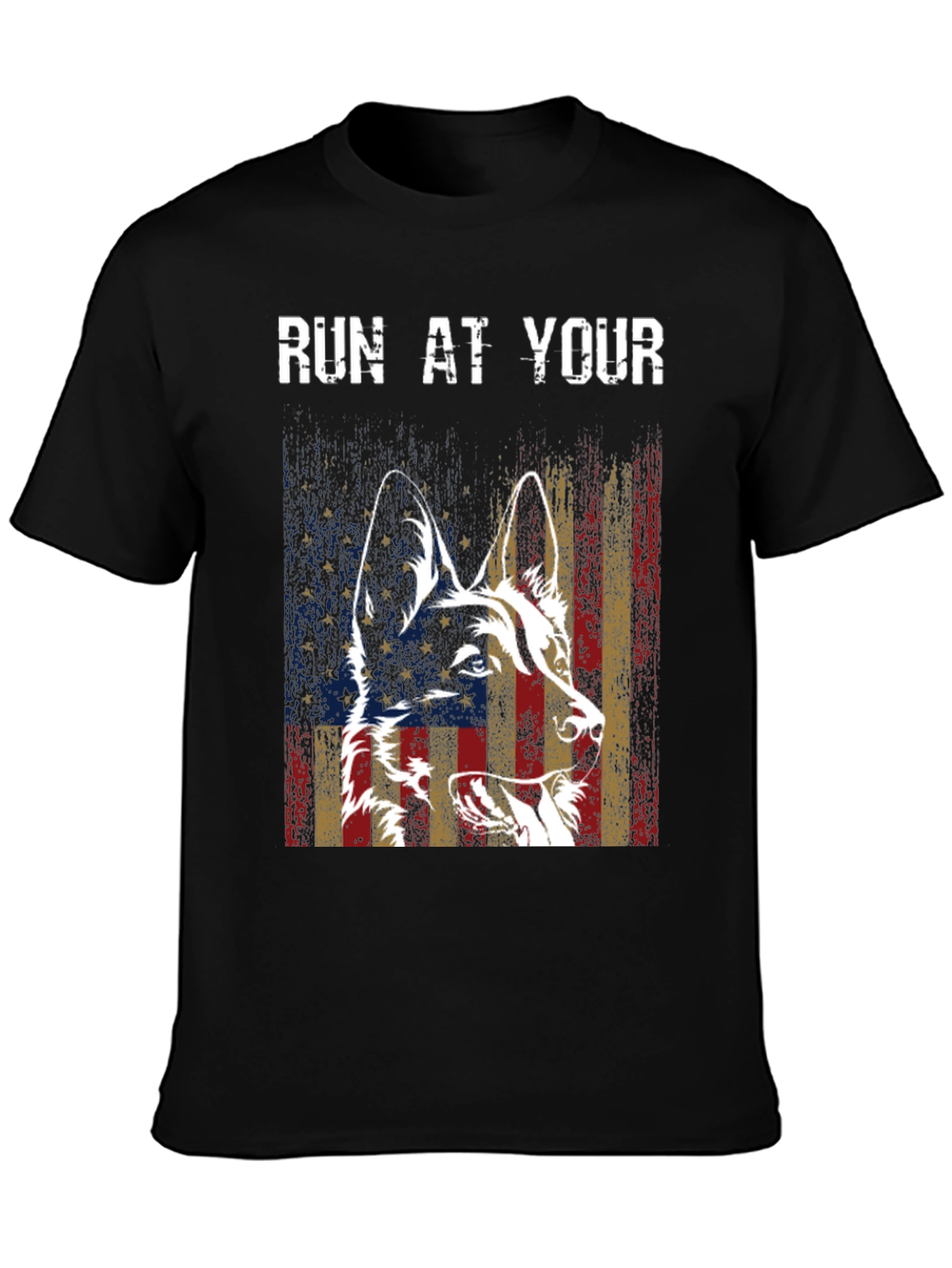 Patriotic Dog Graphic Tee - American Flag Dog T-Shirt