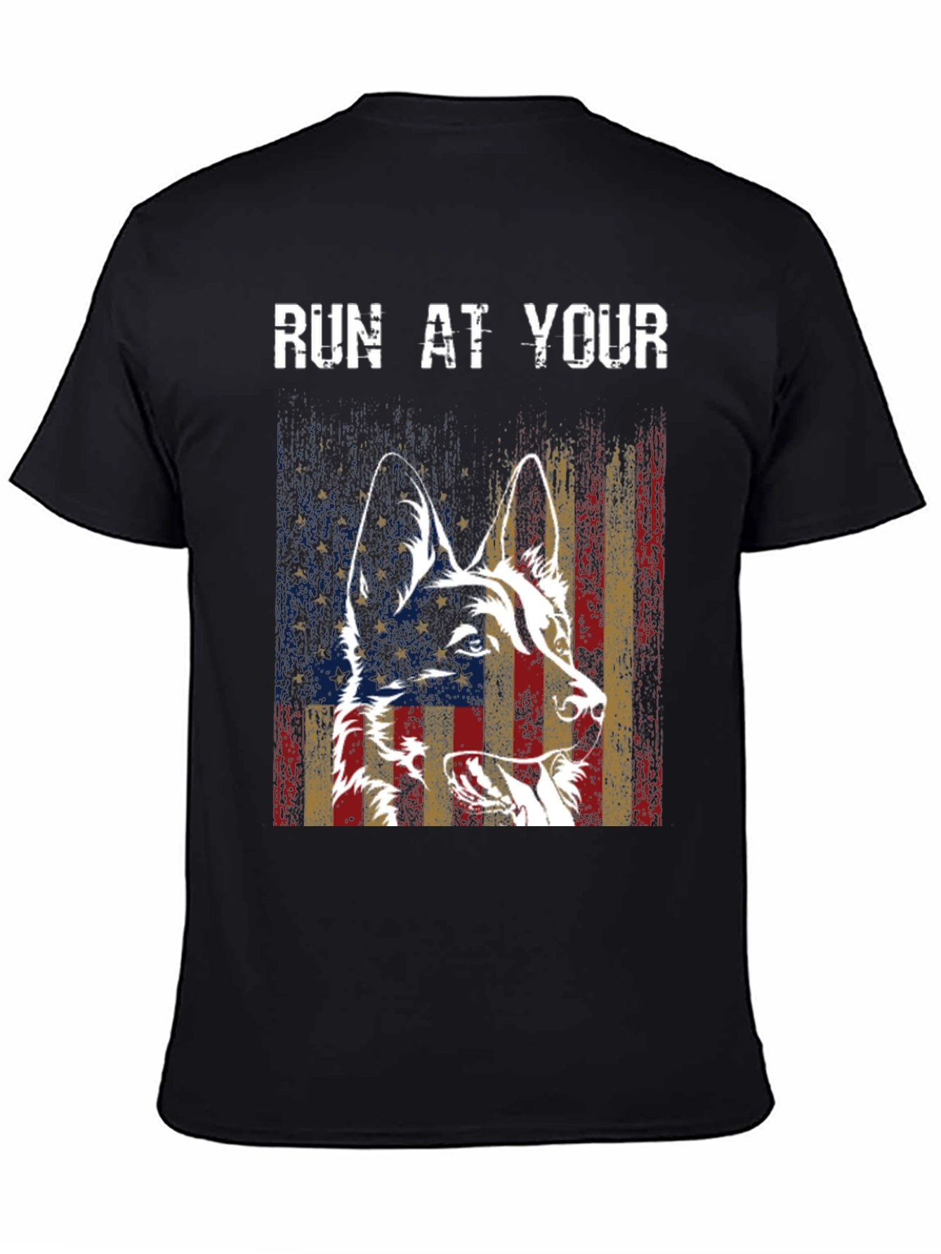 Patriotic Dog Graphic Tee - American Flag Dog T-Shirt
