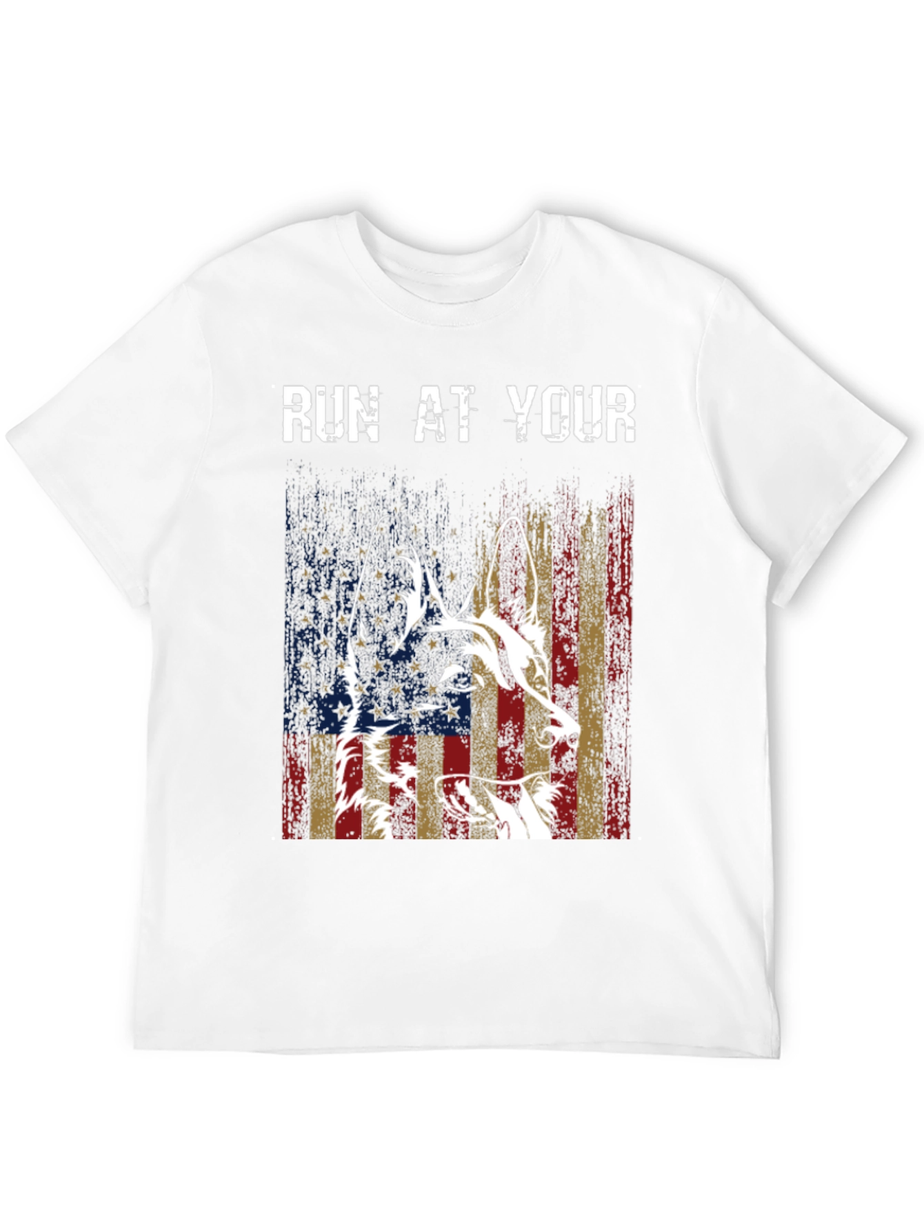 Patriotic Dog Graphic Tee - American Flag Dog T-Shirt