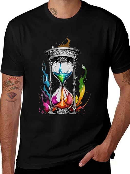 Colorful Hourglass Graphic Tee - Stylish Comfort