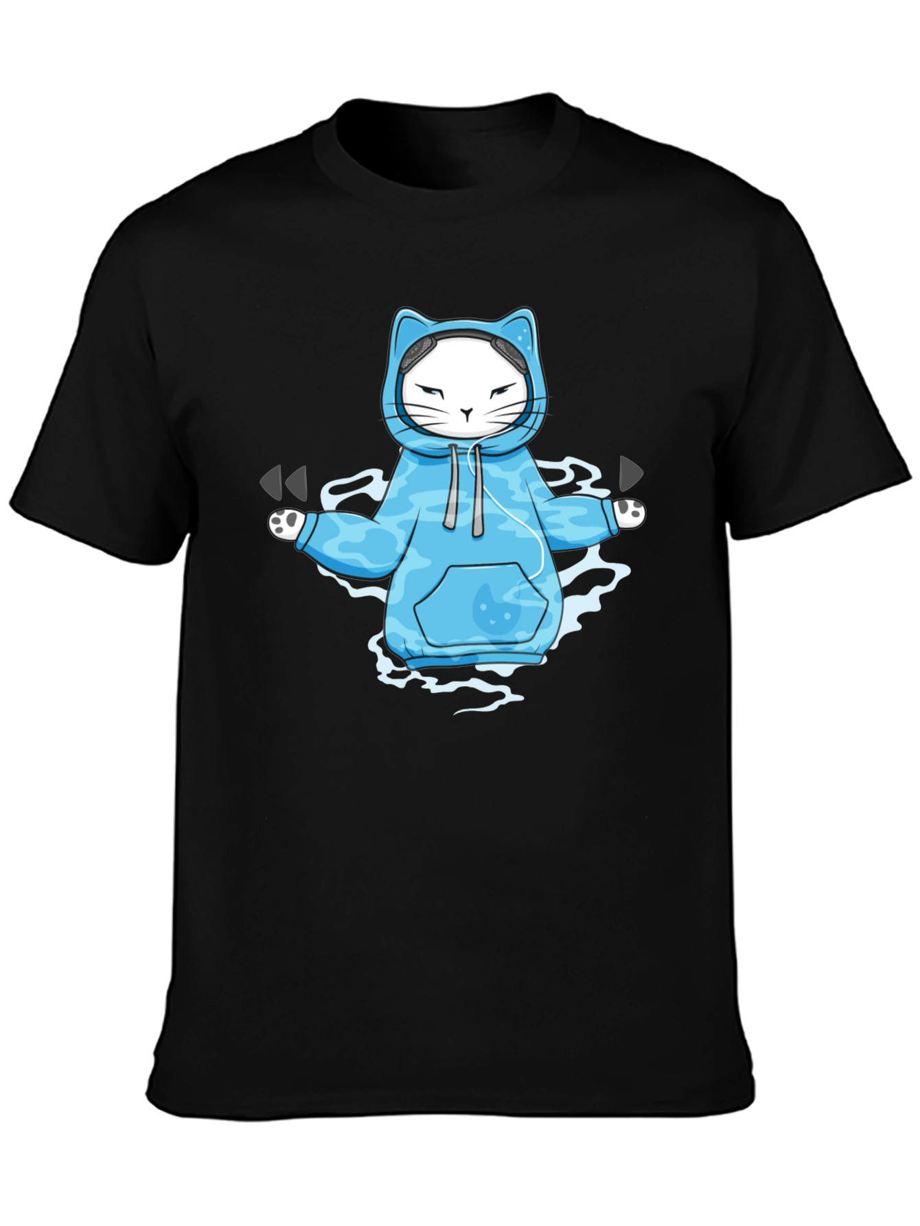 Zen Cat Hoodie T-Shirt: Meditating Feline in Style
