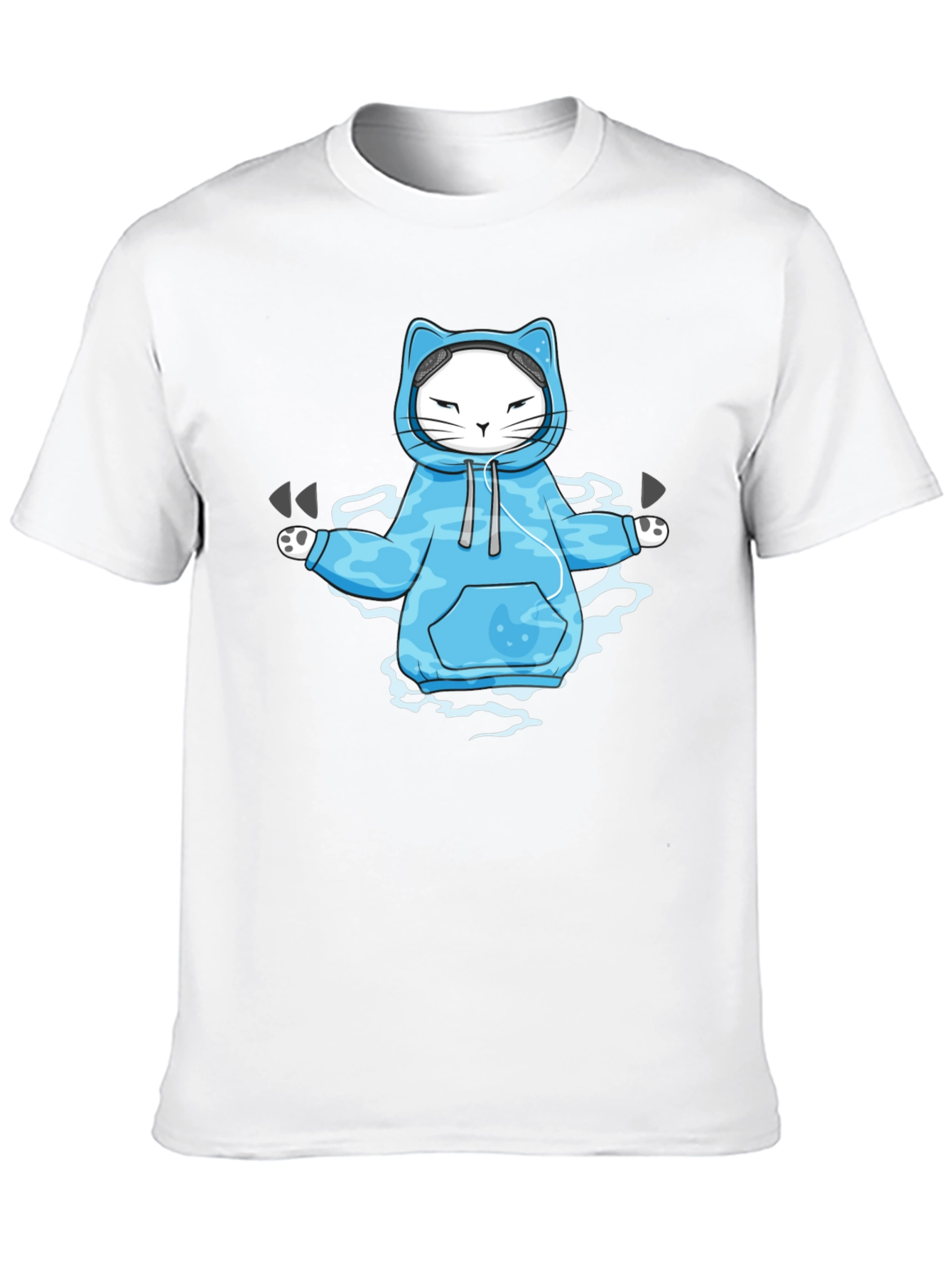 Zen Cat Hoodie T-Shirt: Meditating Feline in Style