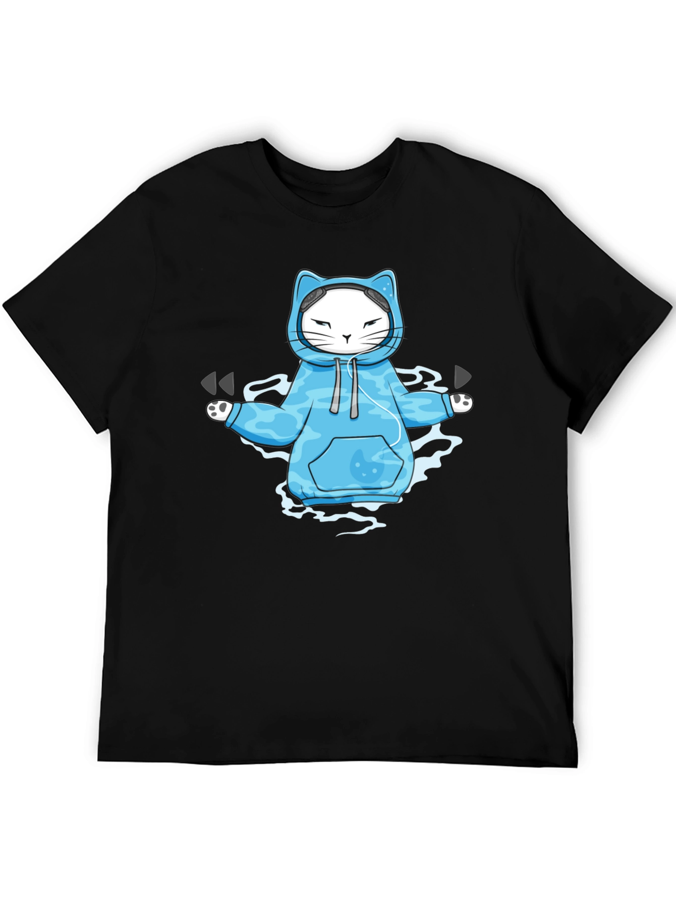 Zen Cat Hoodie T-Shirt: Meditating Feline in Style