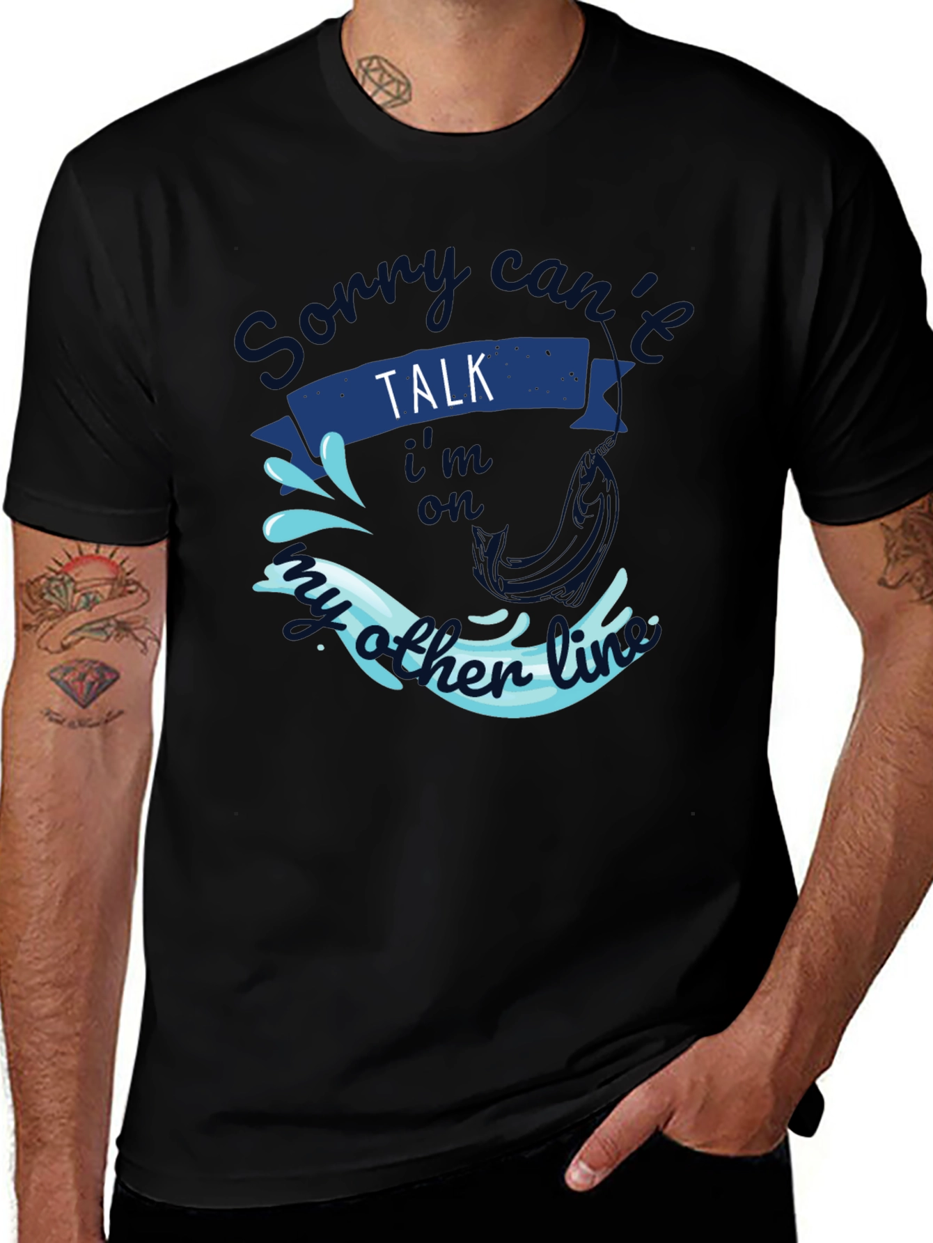 Sorry Cant Talk Fishing T-Shirt Angler Gift