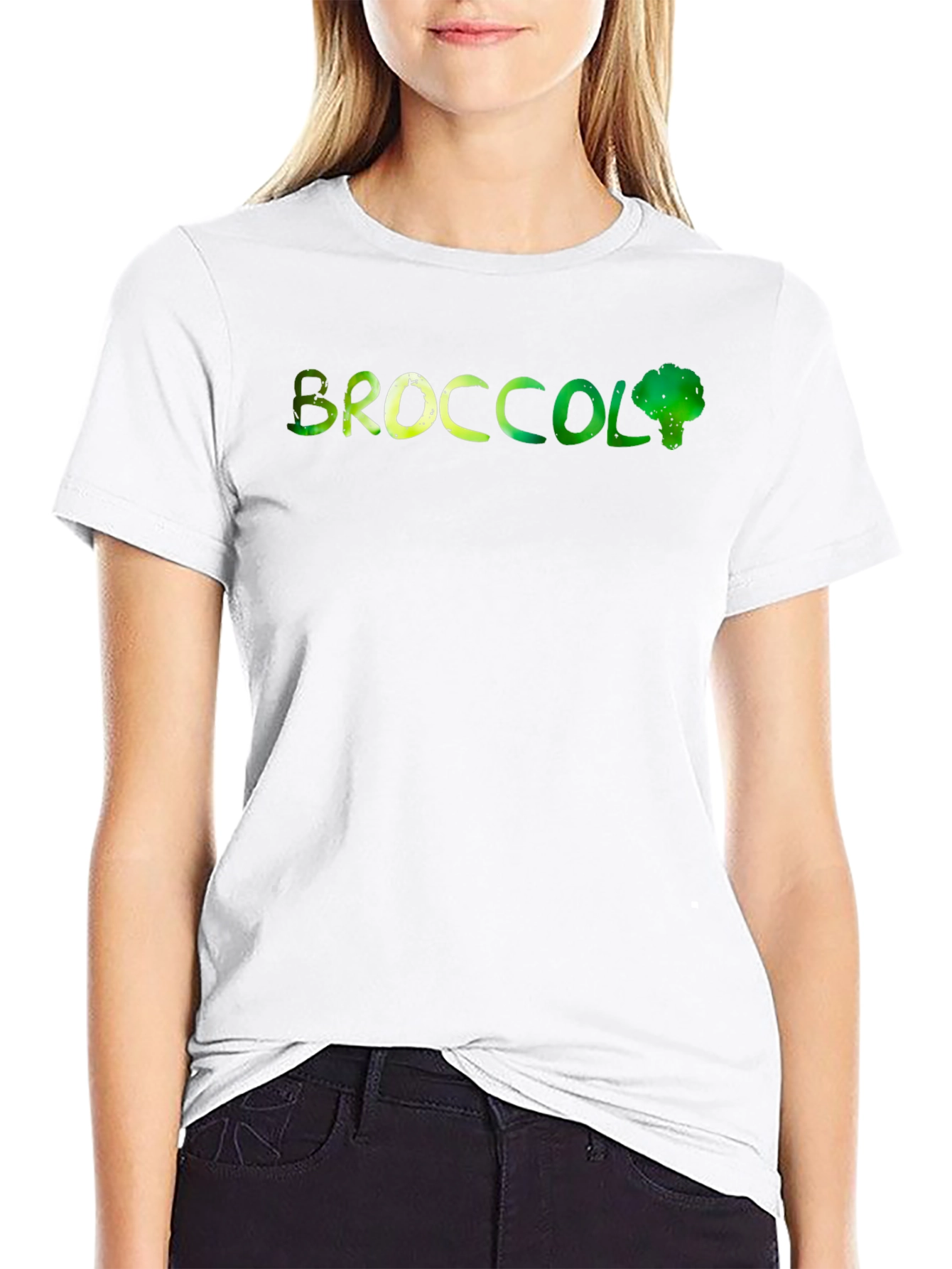 Broccoli Graphic Print Mens Black T-Shirt