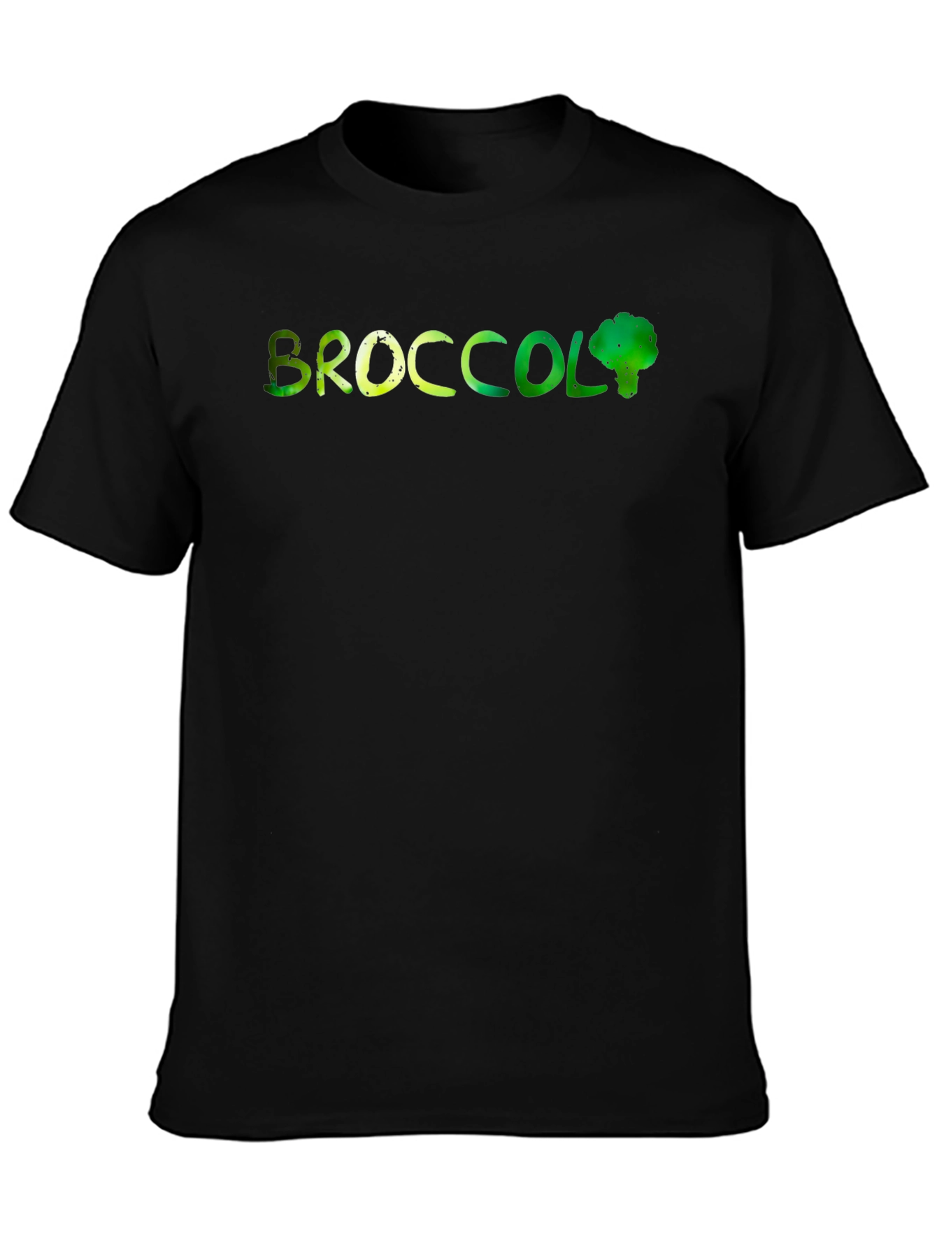 Broccoli Graphic Print Mens Black T-Shirt