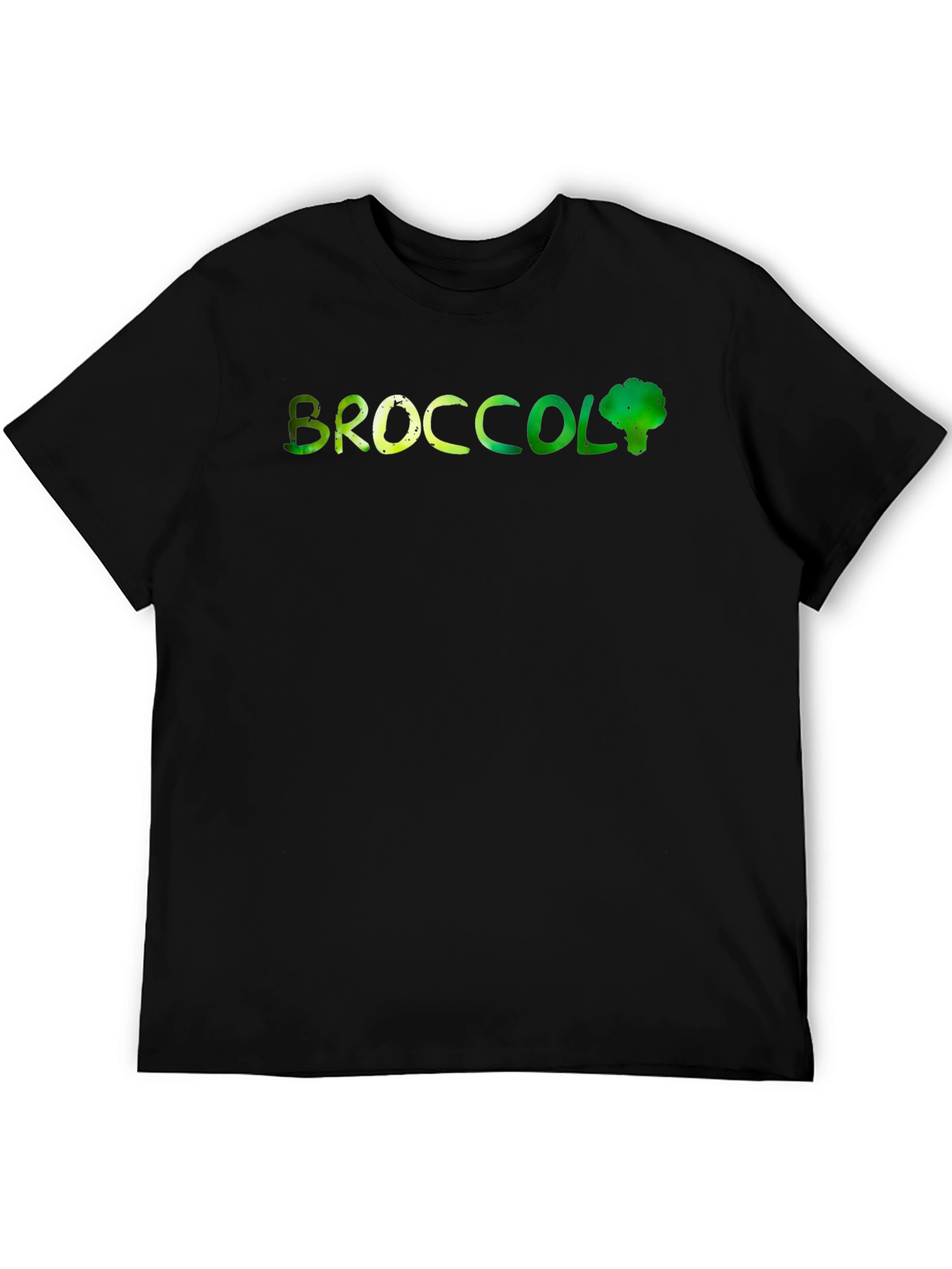 Broccoli Graphic Print Mens Black T-Shirt