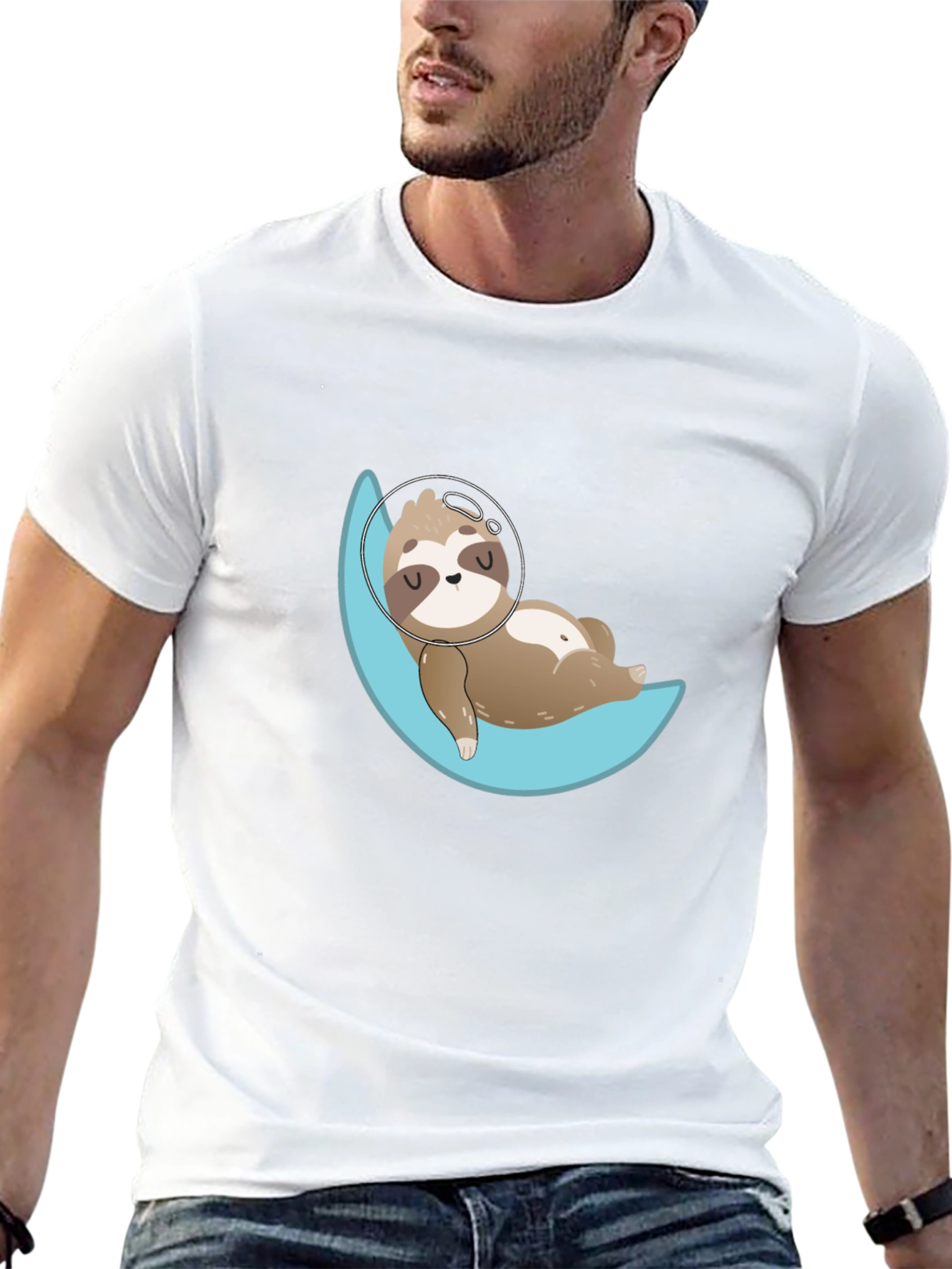 Sloth Astronaut Moon T-Shirt