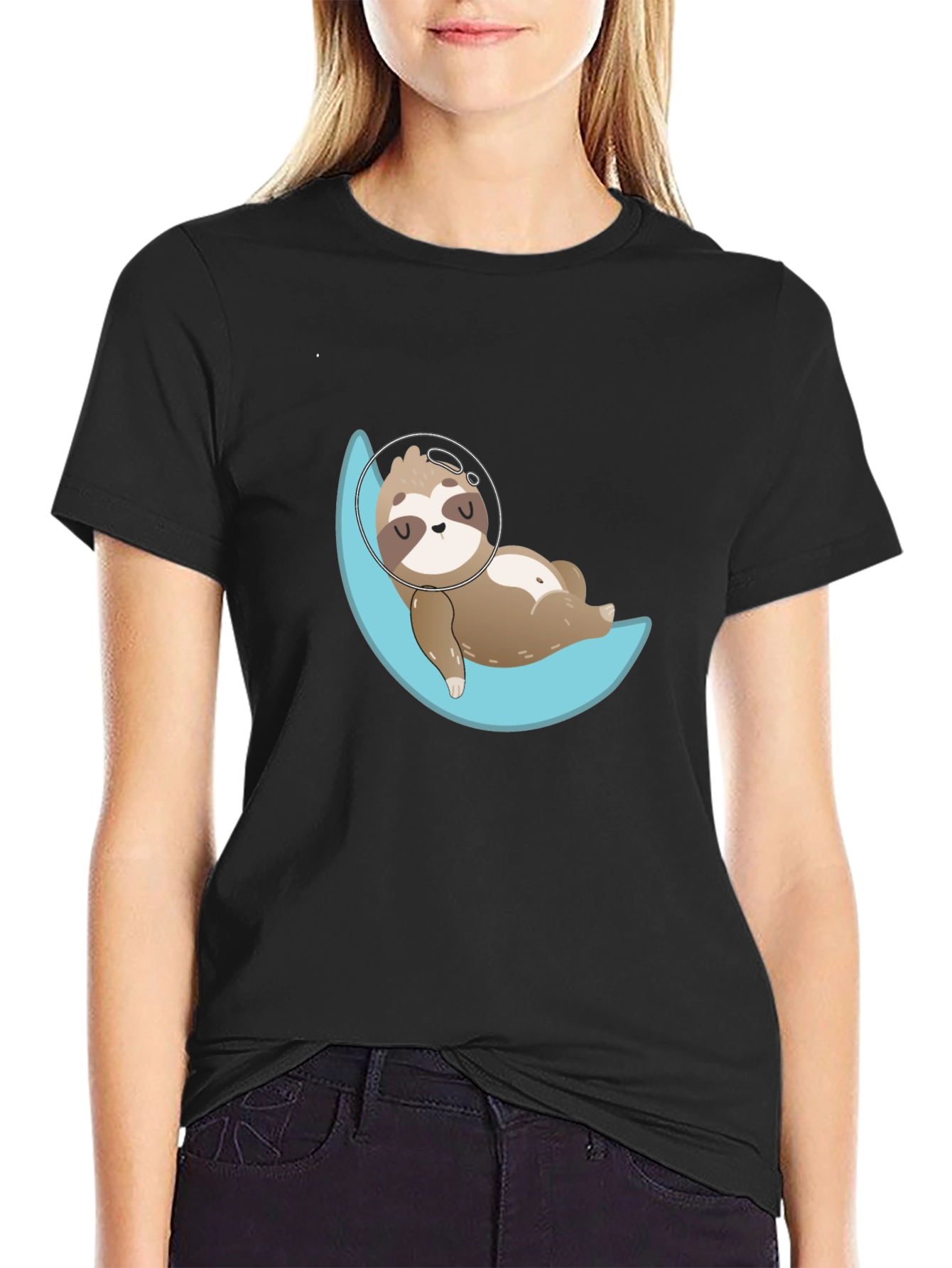 Sloth Astronaut Moon T-Shirt