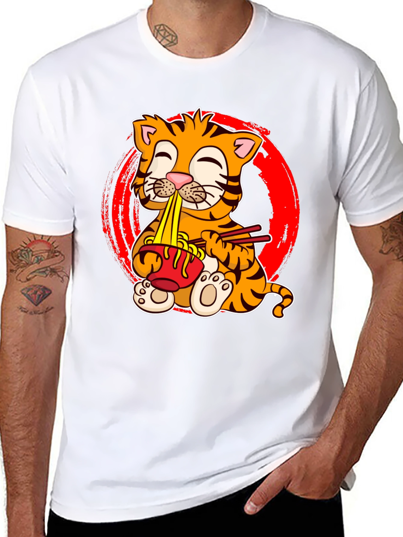 Cute Tiger Ramen T-Shirt - Unisex Graphic Tee