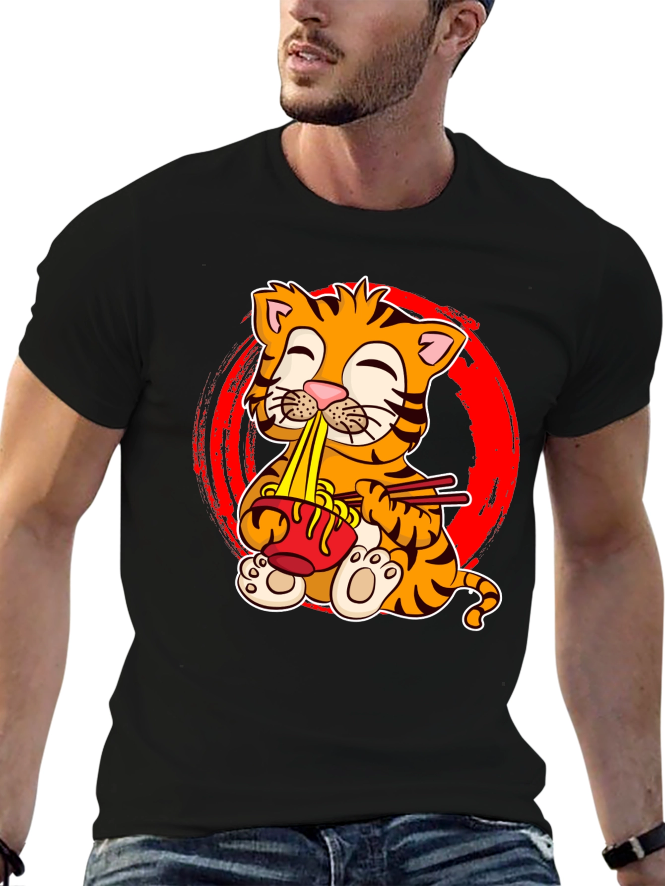Cute Tiger Ramen T-Shirt - Unisex Graphic Tee