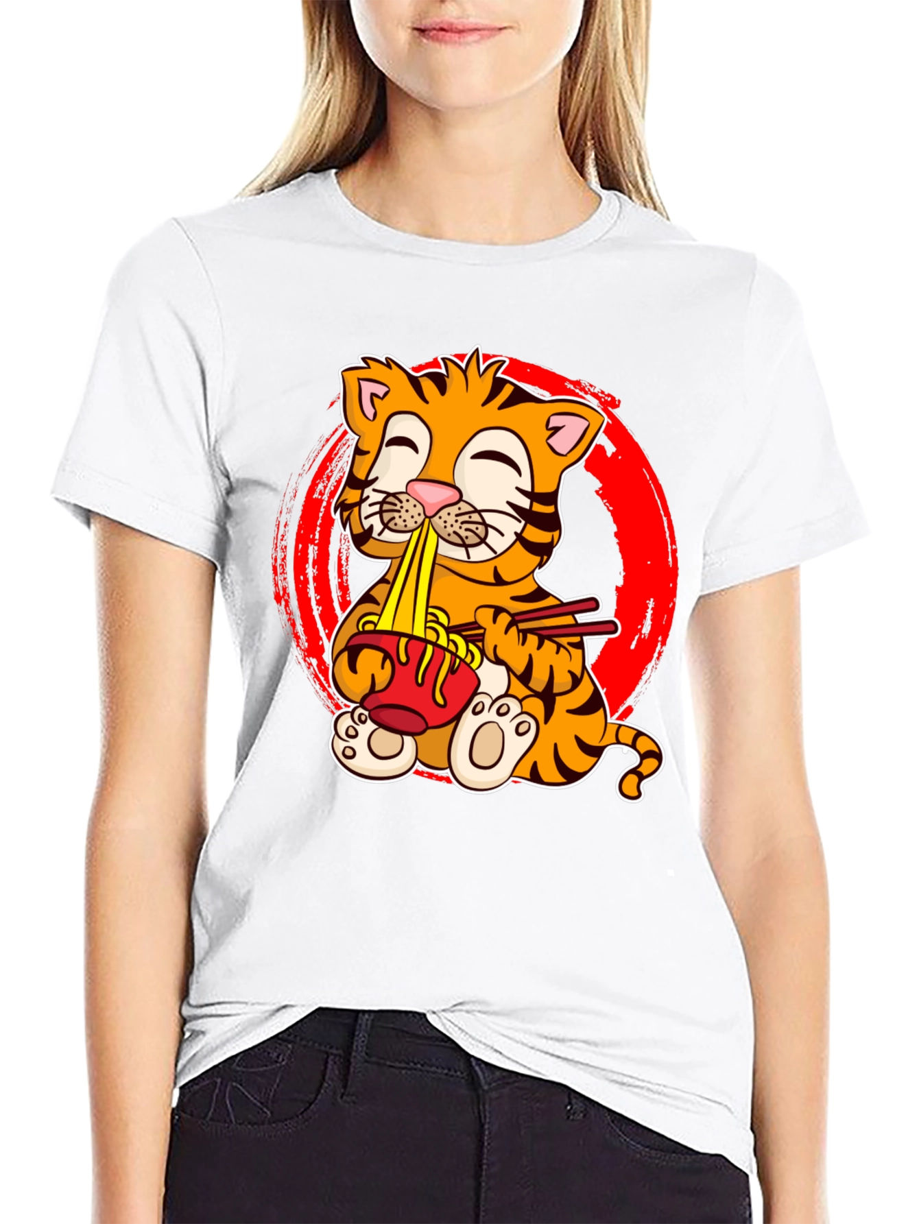 Cute Tiger Ramen T-Shirt - Unisex Graphic Tee