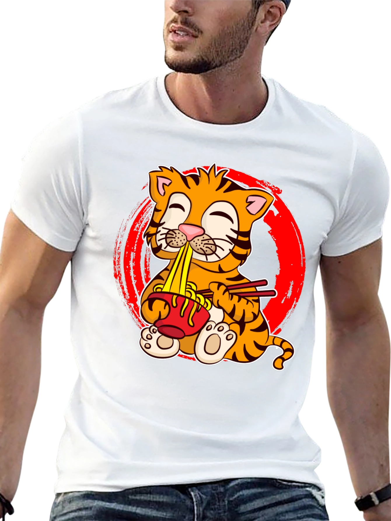 Cute Tiger Ramen T-Shirt - Unisex Graphic Tee