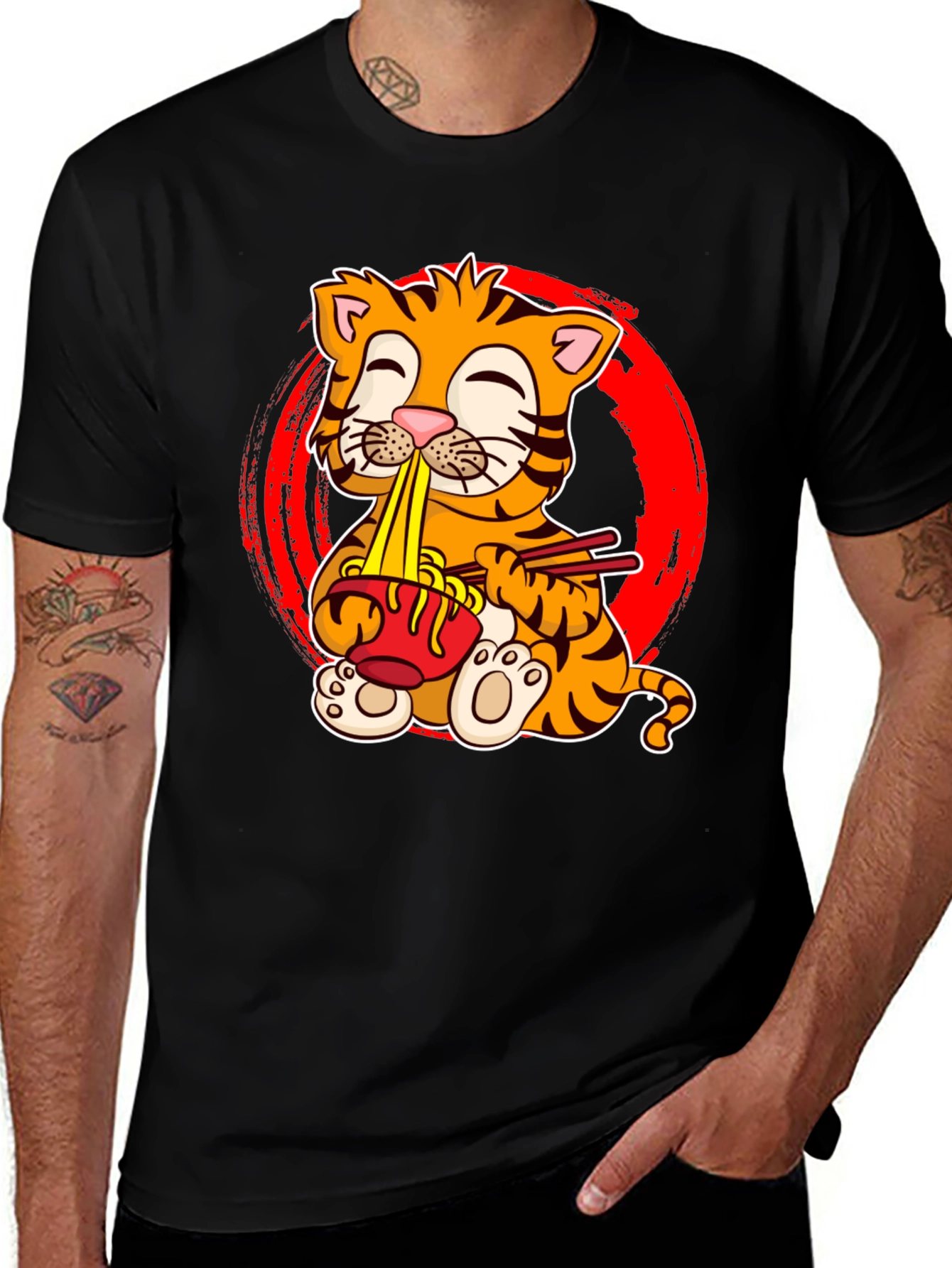 Cute Tiger Ramen T-Shirt - Unisex Graphic Tee