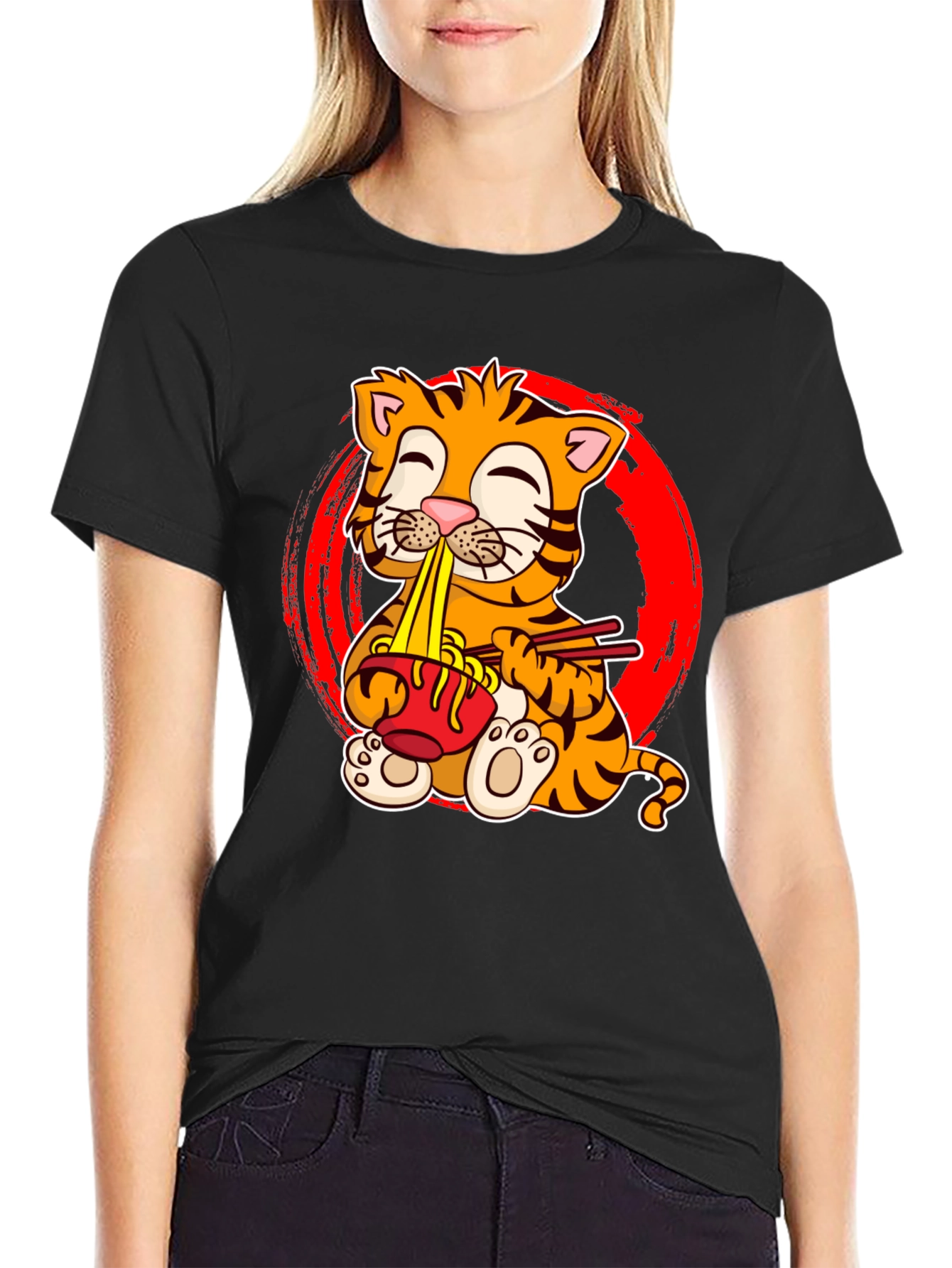 Cute Tiger Ramen T-Shirt - Unisex Graphic Tee