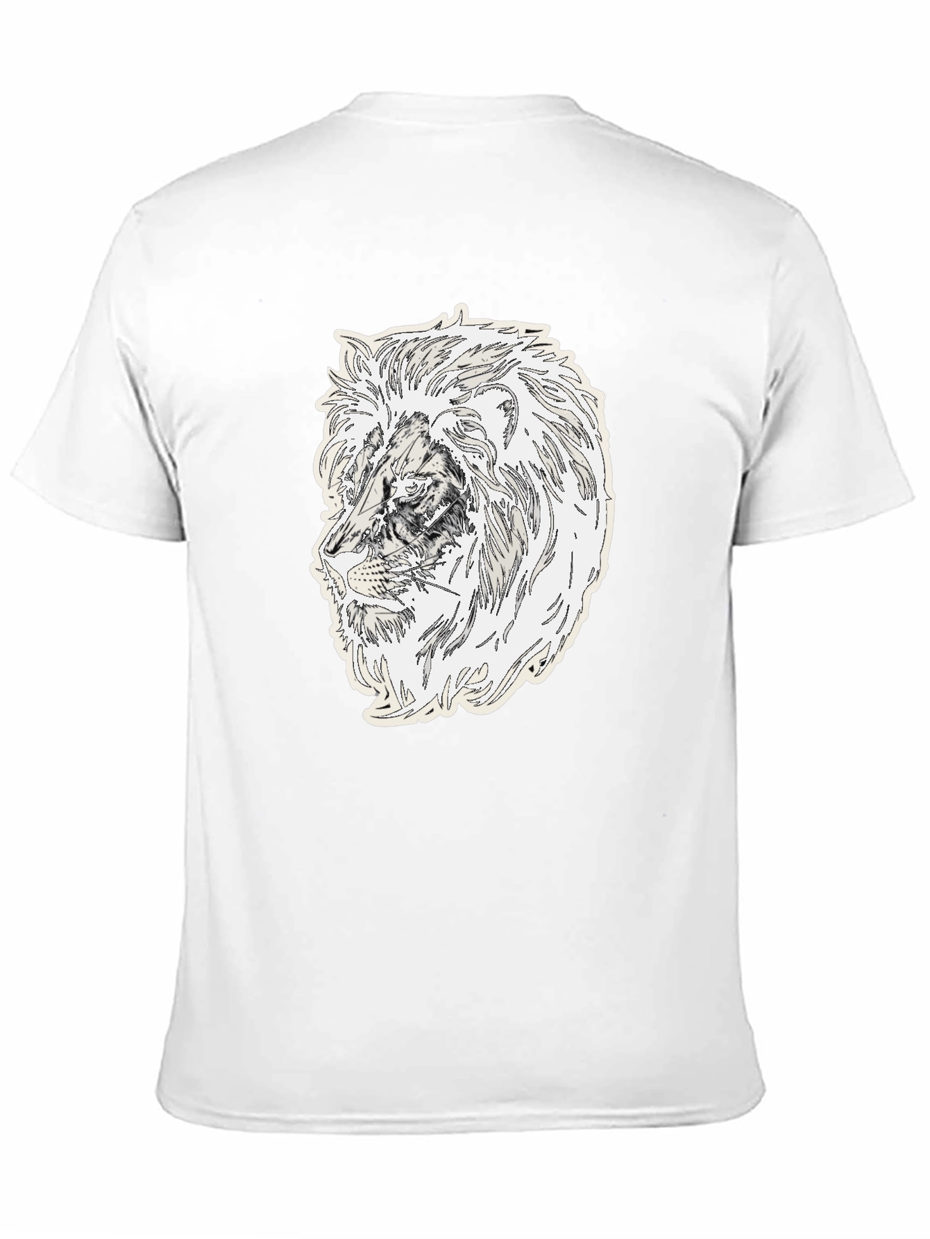 Lion Graphic Black Crew Neck T-Shirt