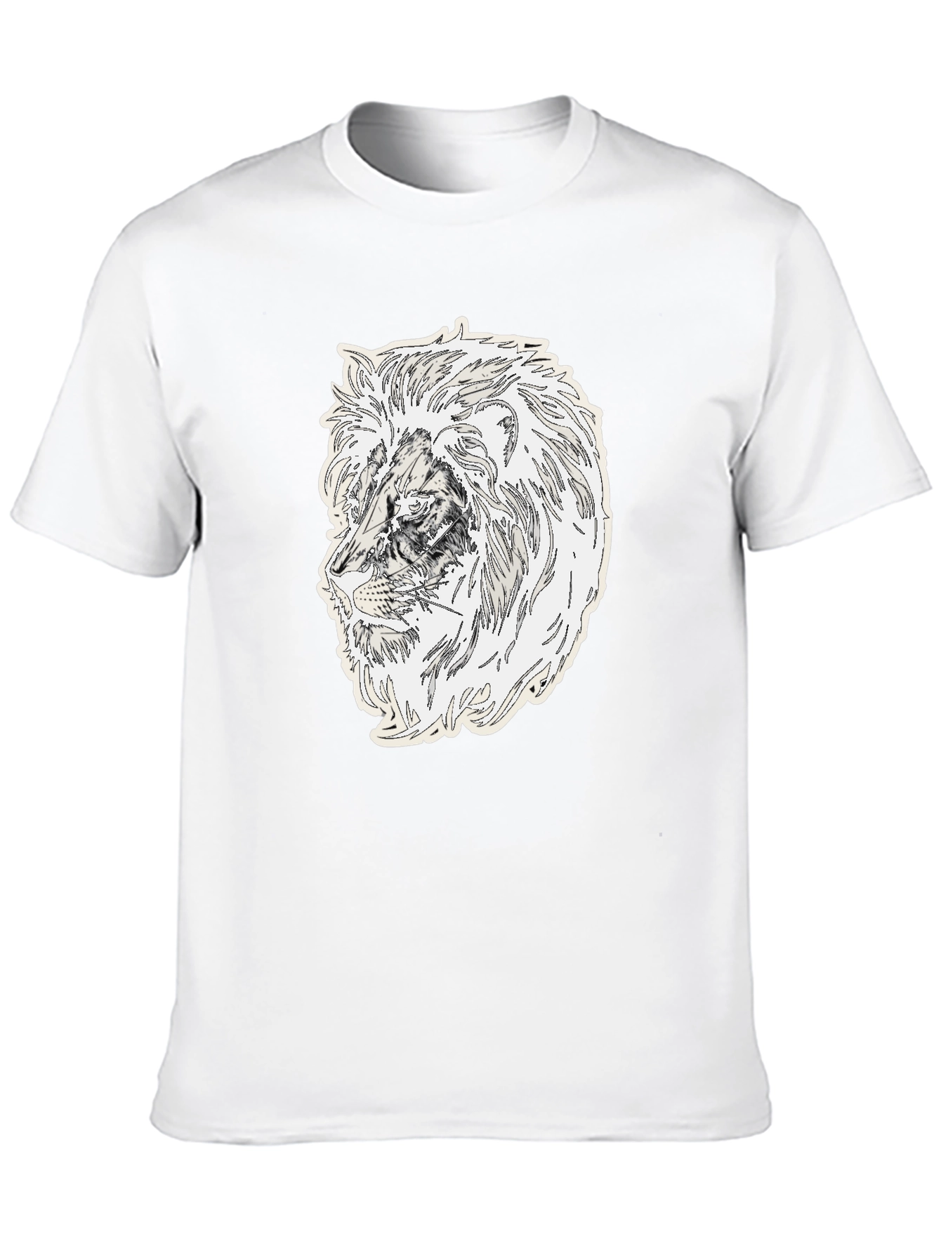 Lion Graphic Black Crew Neck T-Shirt