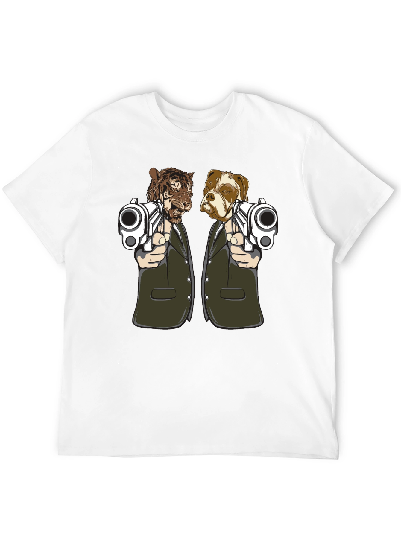 Gangster Animals Graphic Tee - Tiger & Dog