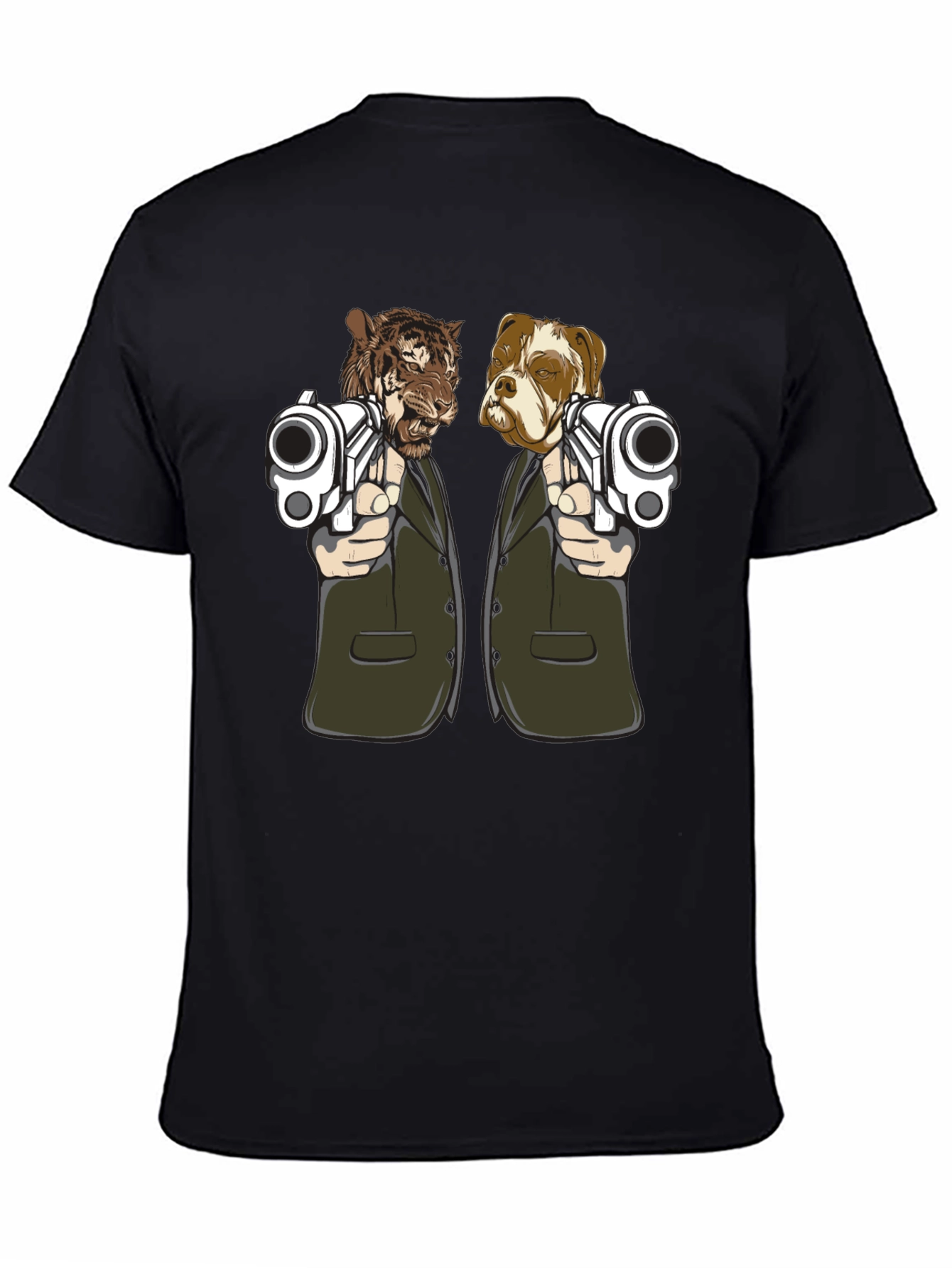 Gangster Animals Graphic Tee - Tiger & Dog