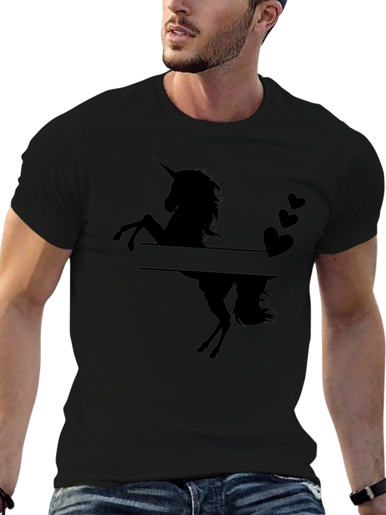 Unicorn Silhouette Black T-Shirt