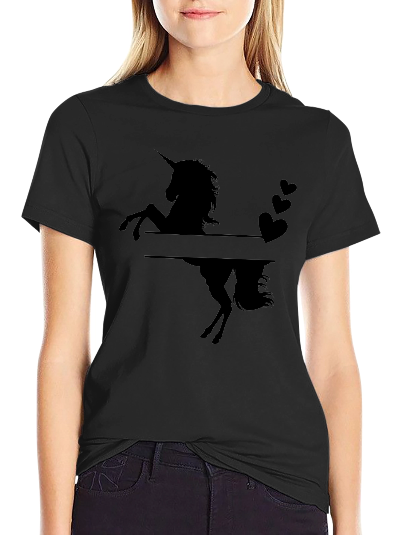 Unicorn Silhouette Black T-Shirt