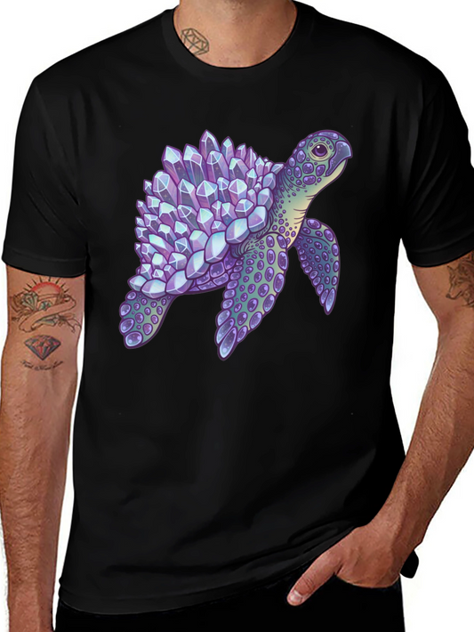 Crystal Turtle Graphic T-Shirt - Unique Design
