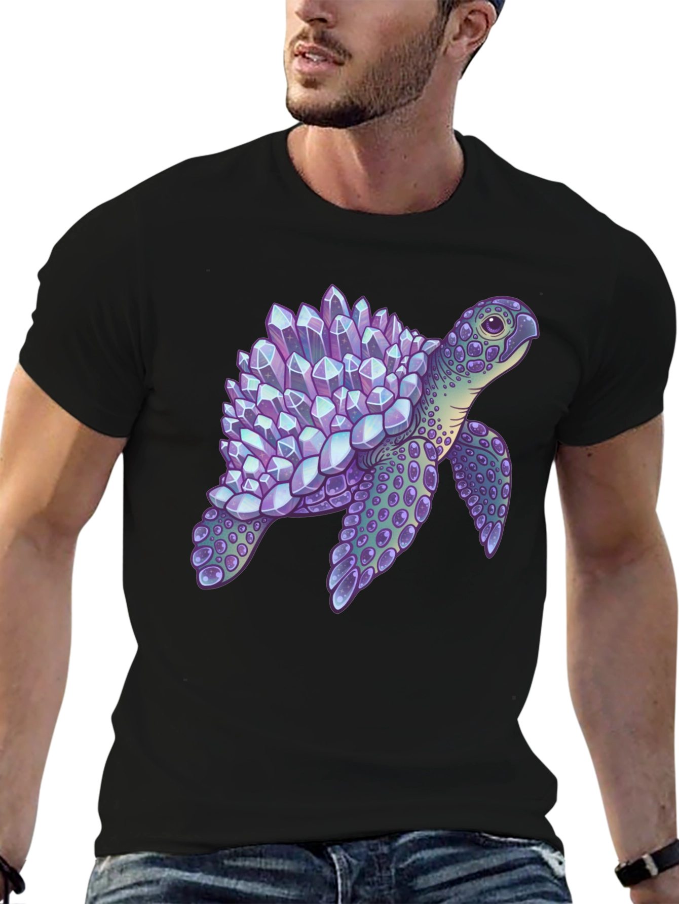 Crystal Turtle Graphic T-Shirt - Unique Design