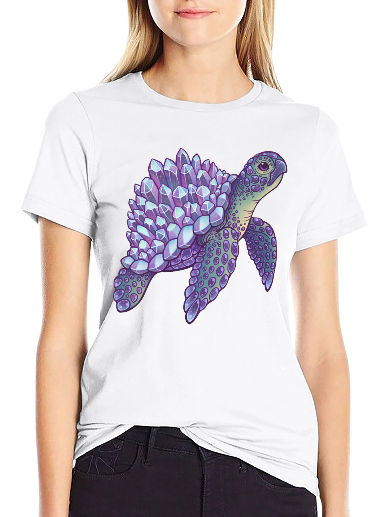 Crystal Turtle Graphic T-Shirt - Unique Design