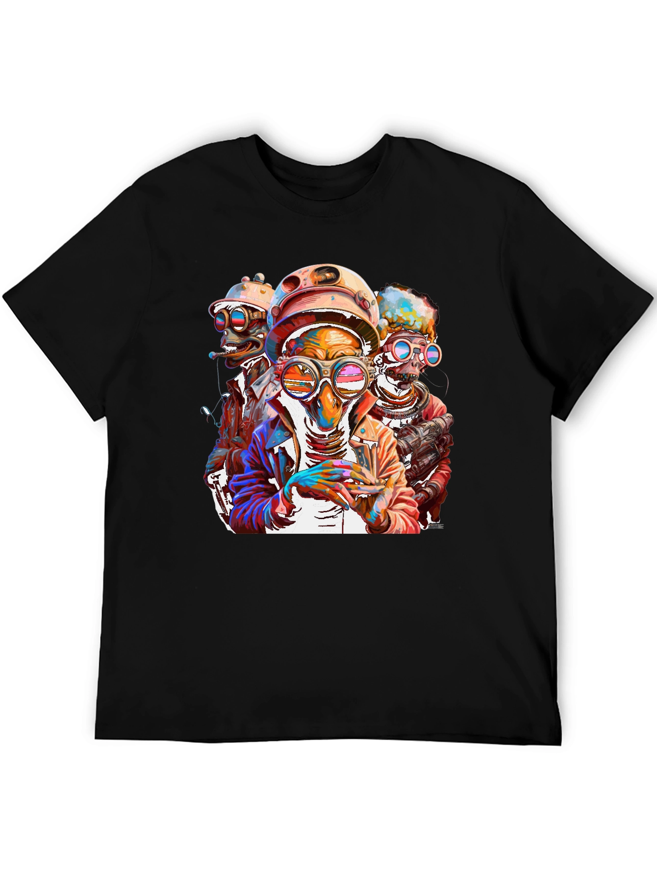 Steampunk Crew Graphic Tee - Bold & Unique Design