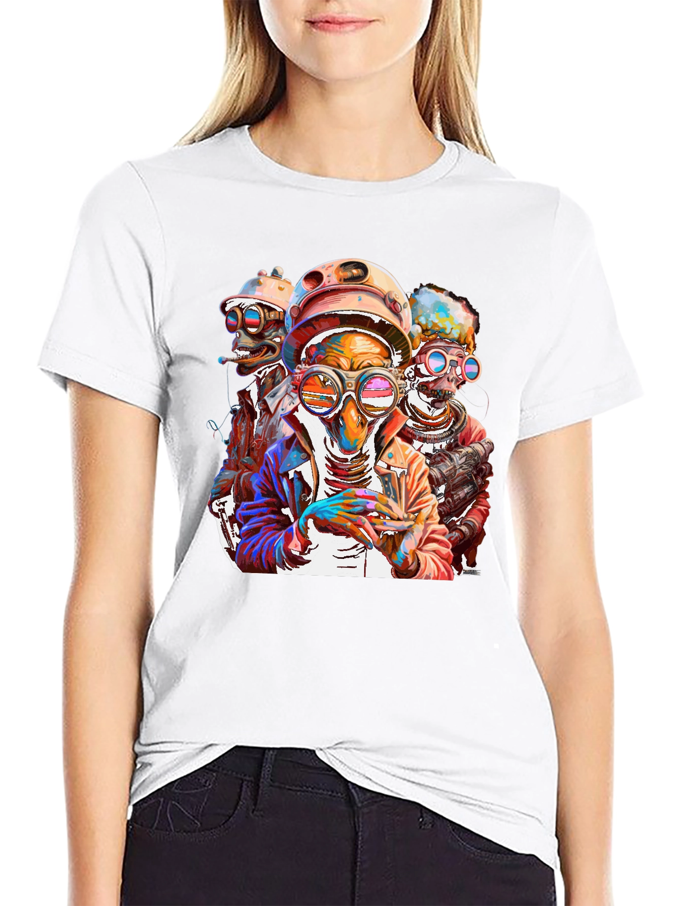Steampunk Crew Graphic Tee - Bold & Unique Design