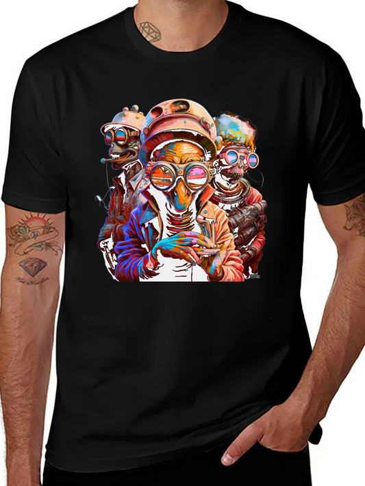 Steampunk Crew Graphic Tee - Bold & Unique Design