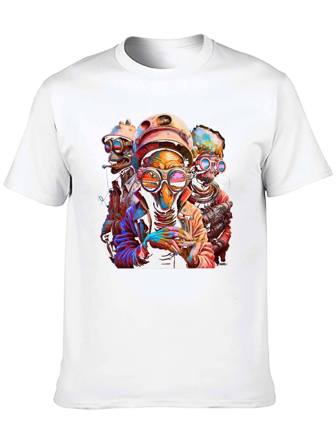 Steampunk Crew Graphic Tee - Bold & Unique Design