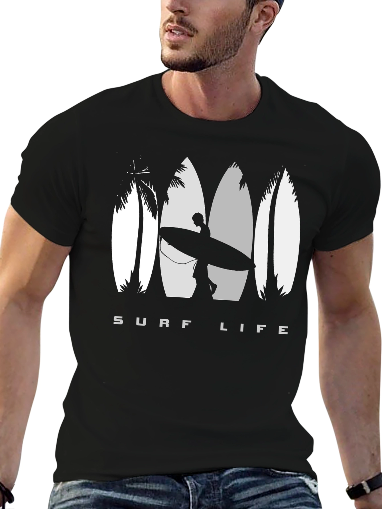 Surf Life Graphic Tee - Black