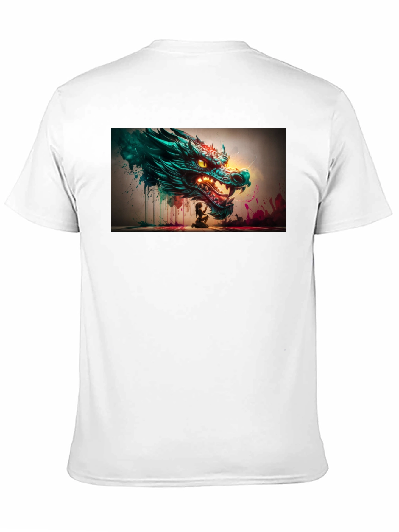 Dragon Graphic Print Black Tee