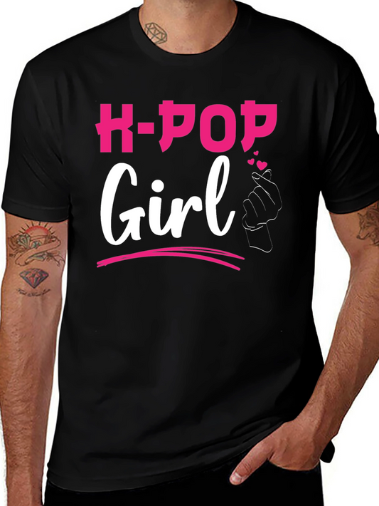 K-Pop Girl Black Graphic Tee