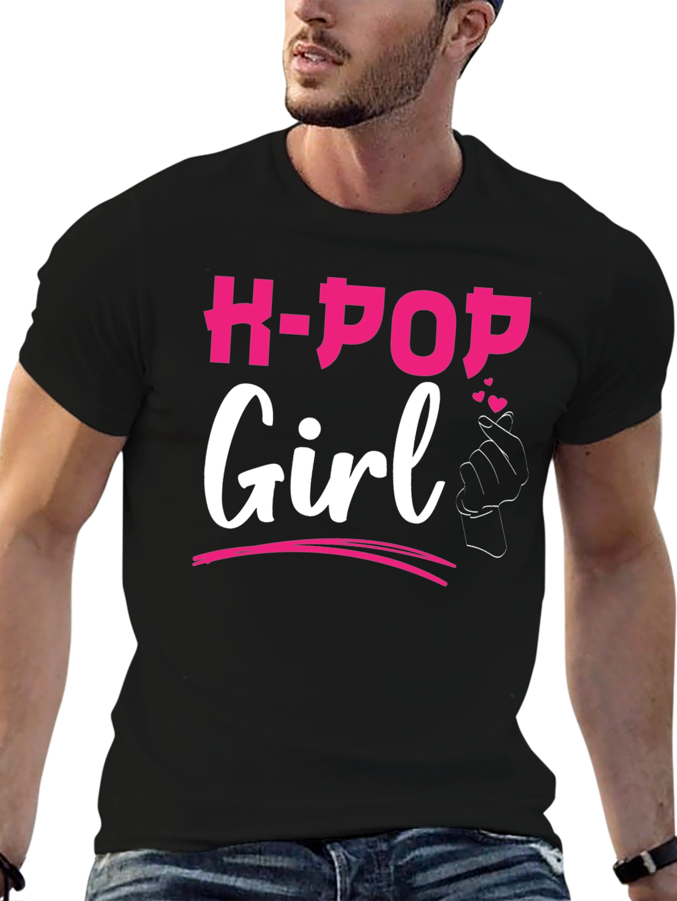 K-Pop Girl Black Graphic Tee