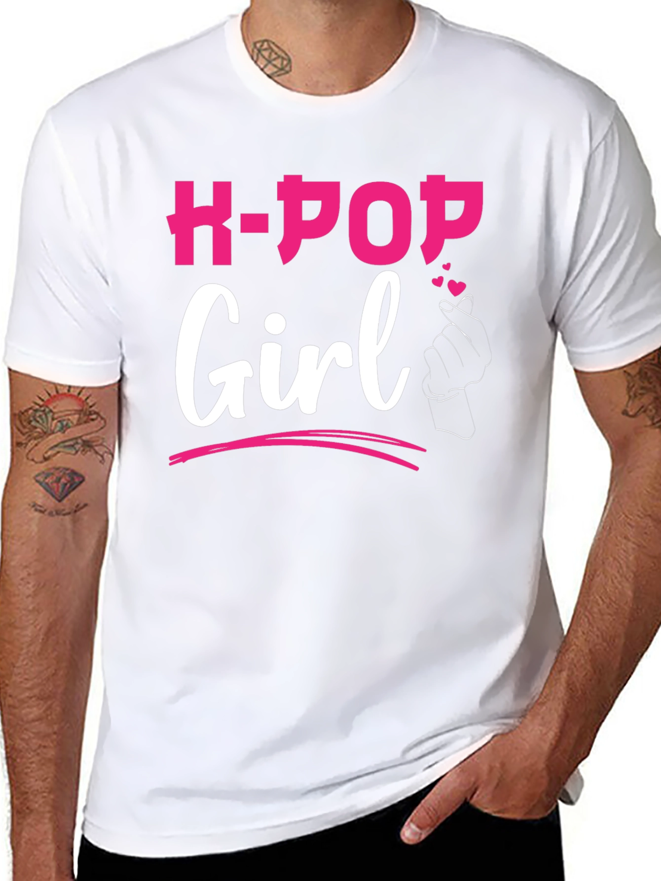 K-Pop Girl Black Graphic Tee