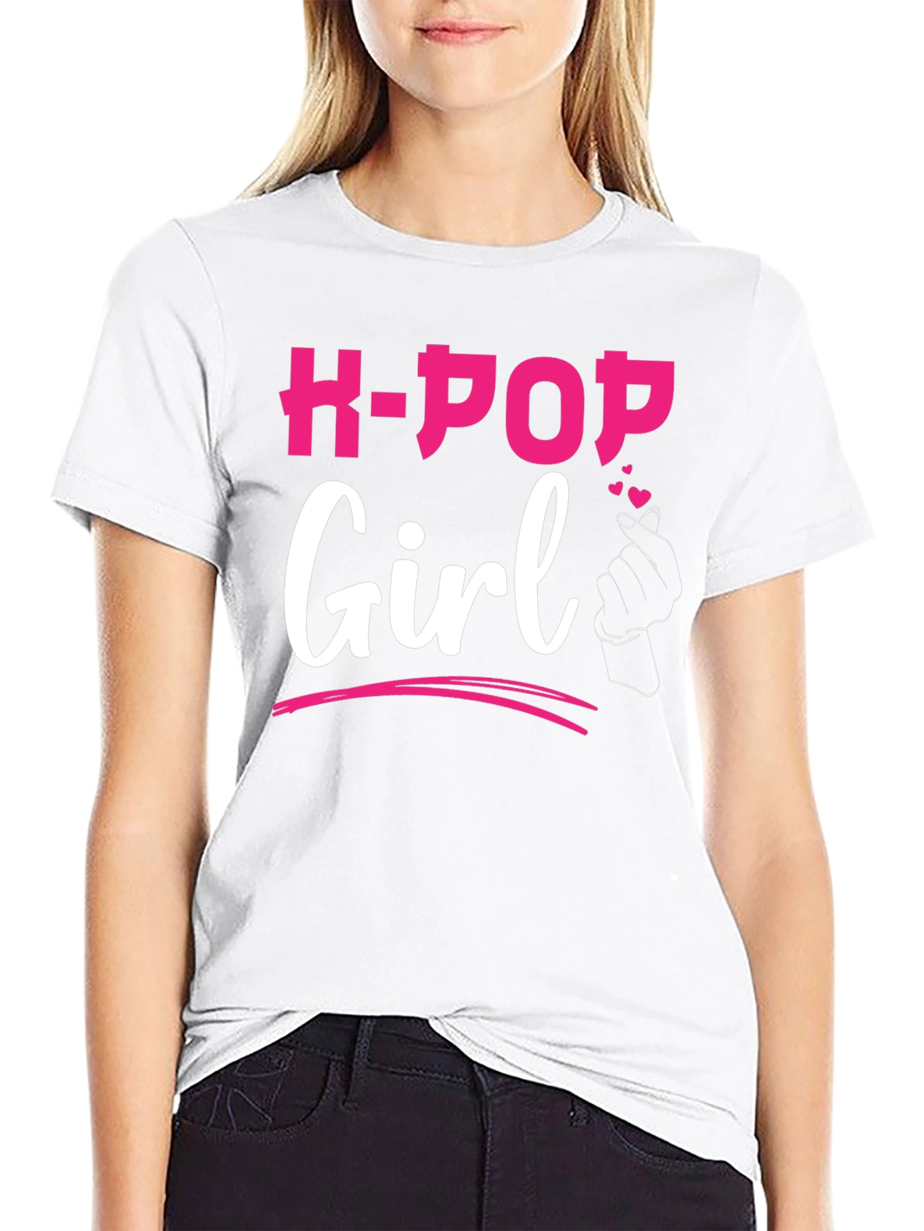 K-Pop Girl Black Graphic Tee