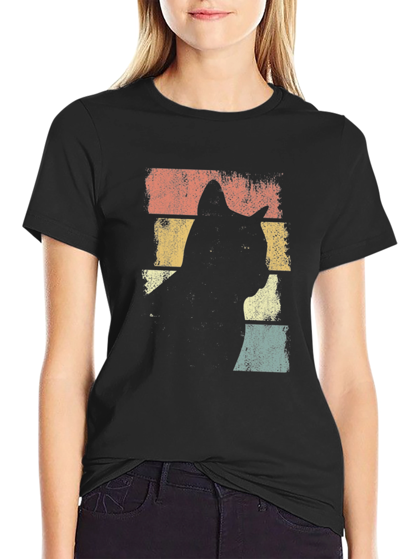 Retro Cat Silhouette T-Shirt