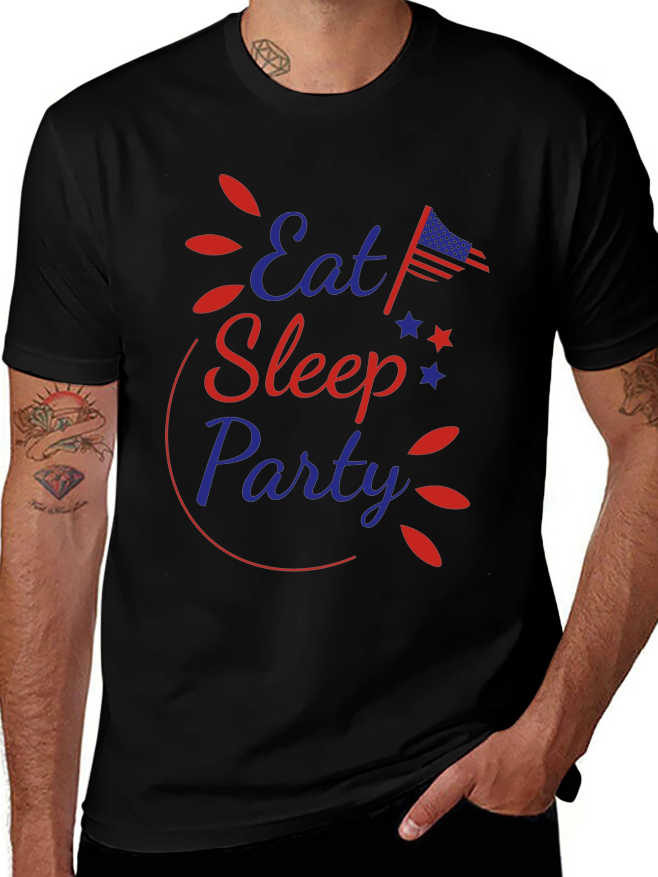Eat Sleep Party Patriotic Tee